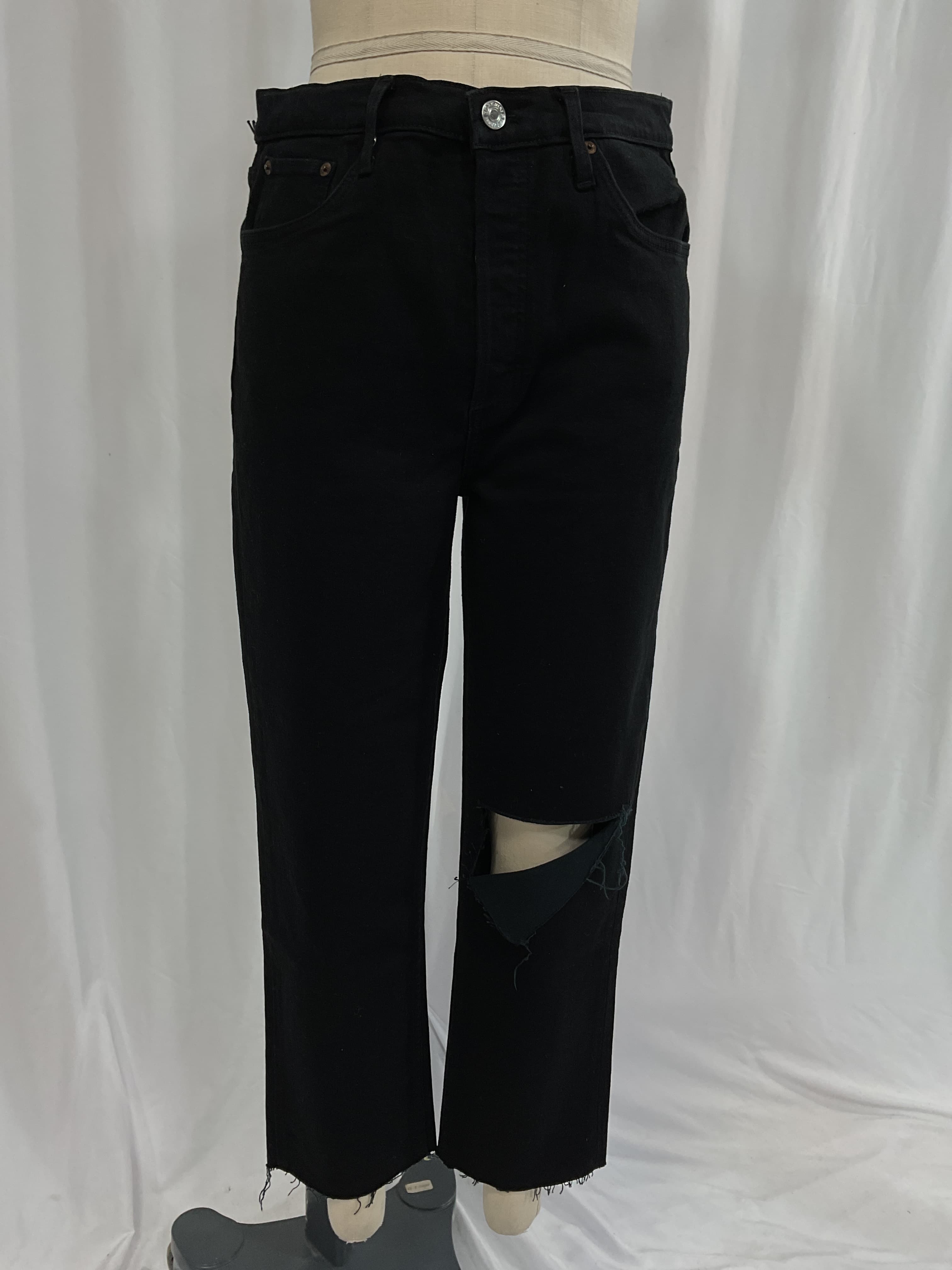 Black 70's Stove Pipe Jeans - Image 3