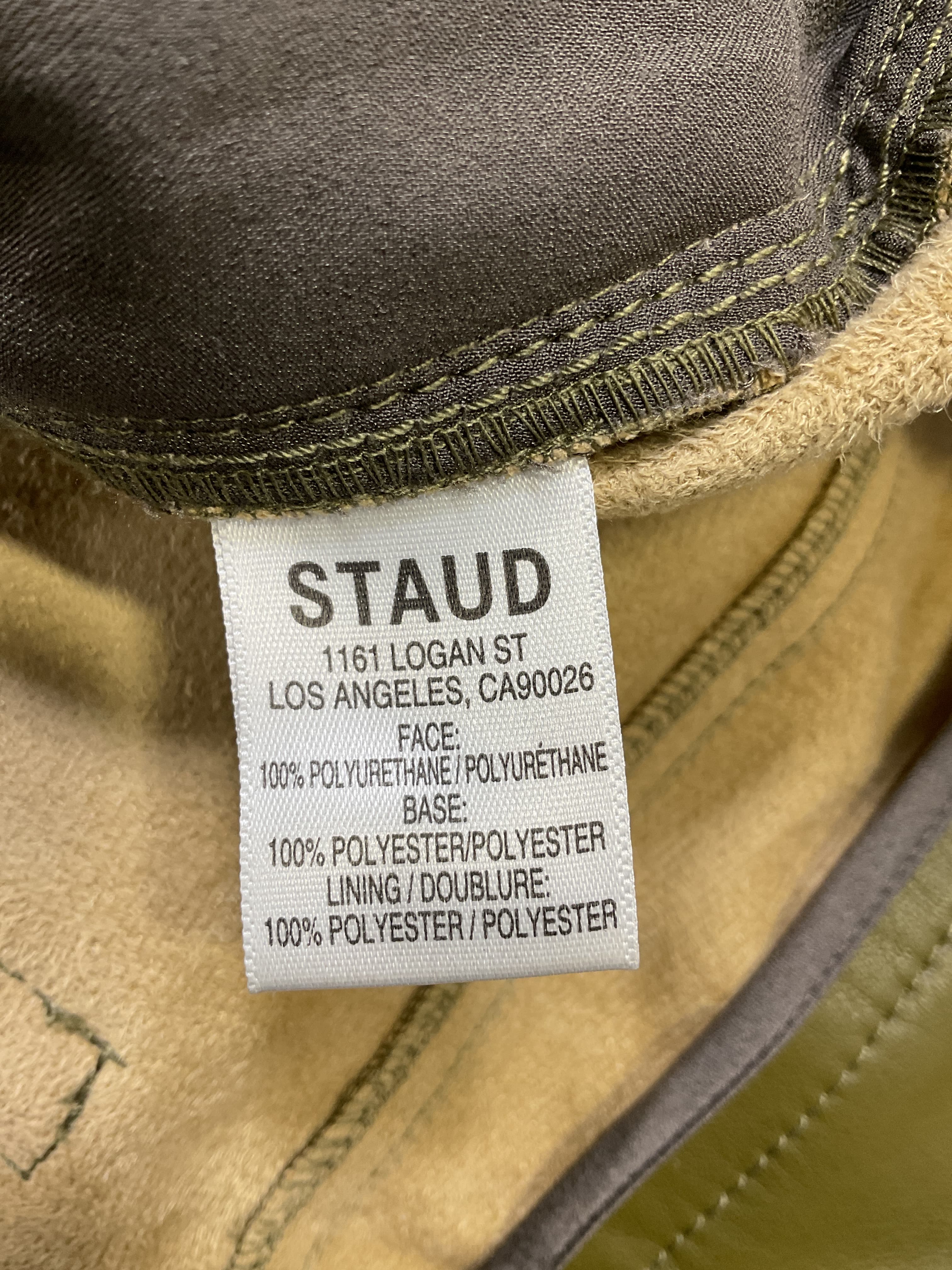 Khaki Chisel Faux-Leather Pants - Image 4