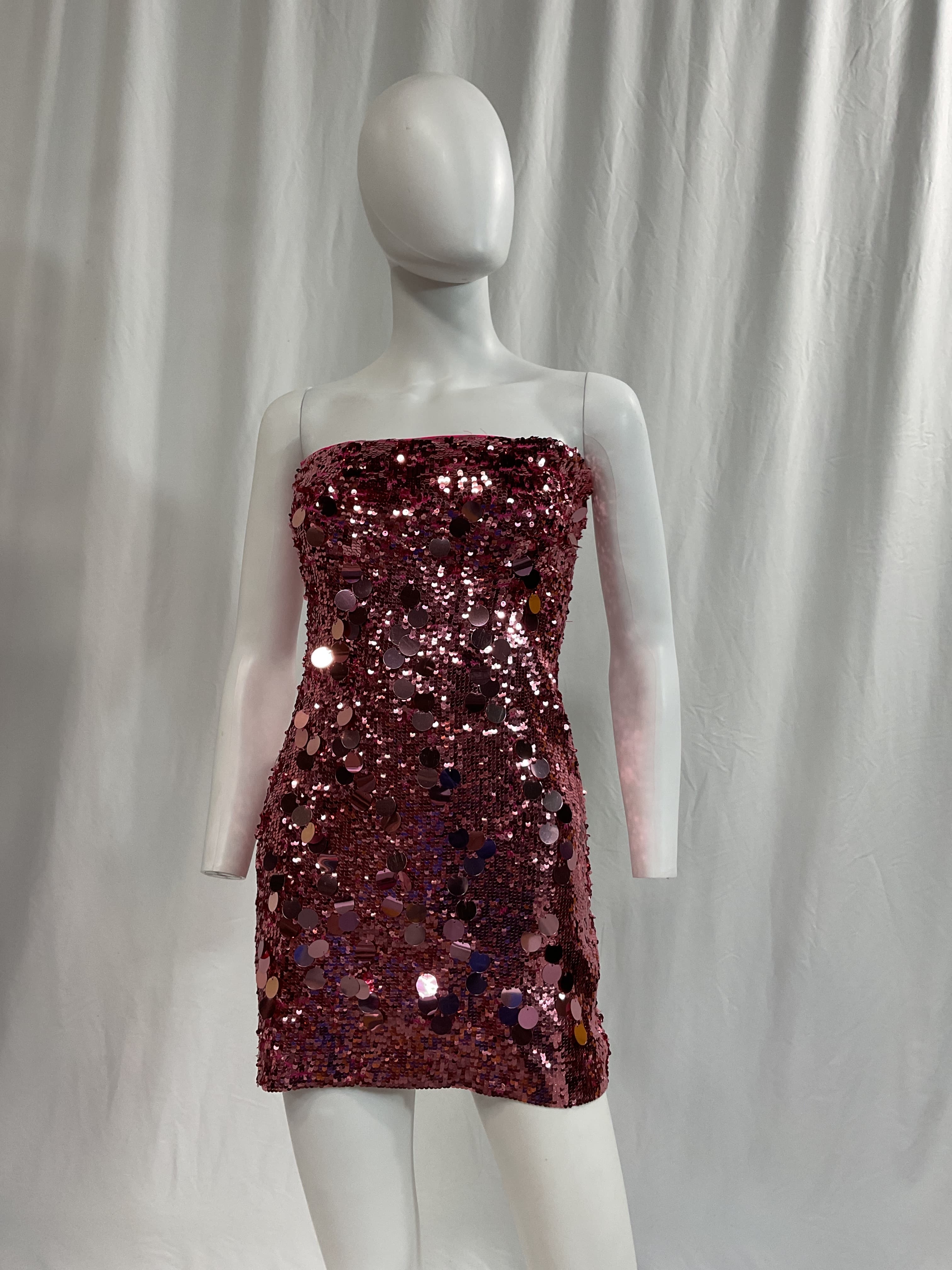 Sequined Strapless Tube Minidress - Image 4