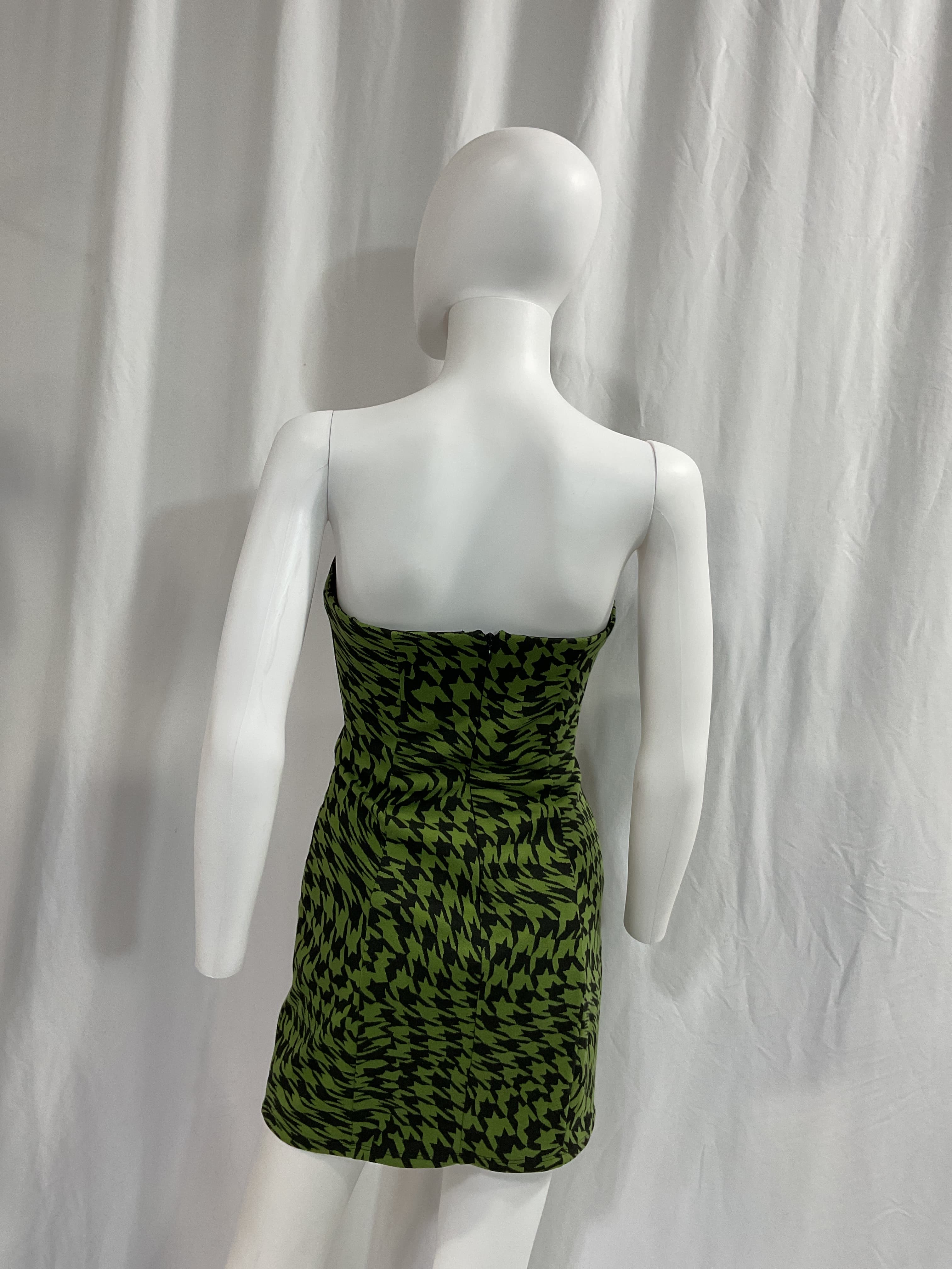 Rayna Mini Dress In Black & Green - Image 2