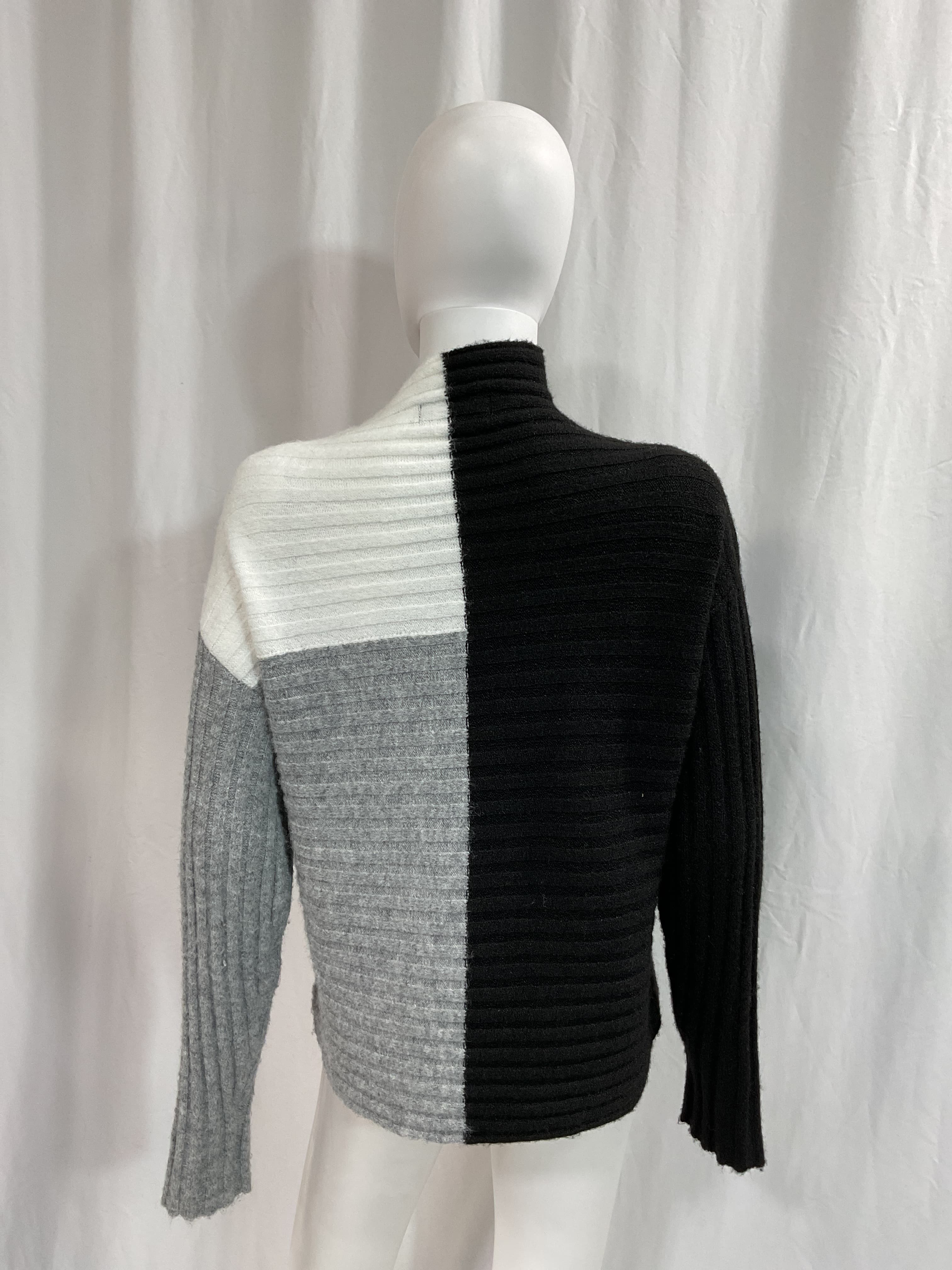 Maura Color Block Turtleneck Sweater In Black Multi - Image 3