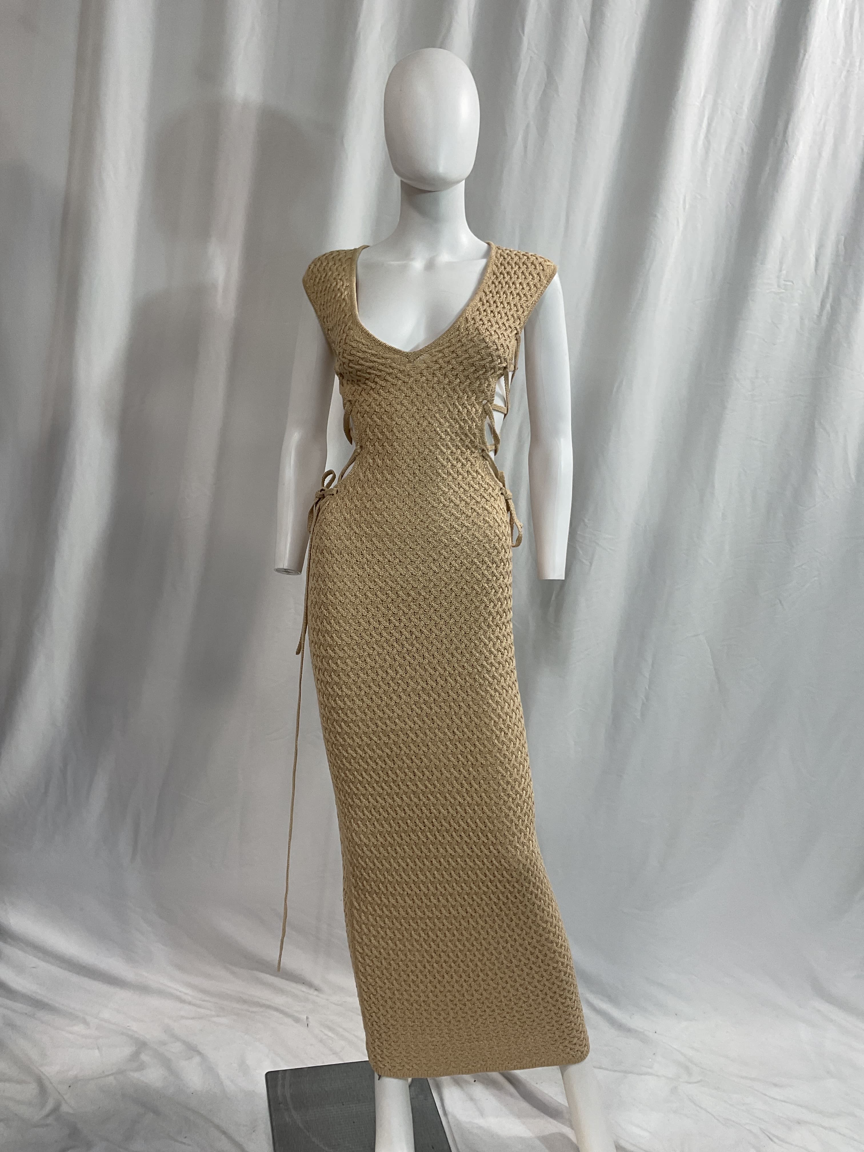 Kyle Maxi Dress In Beige - Image 3