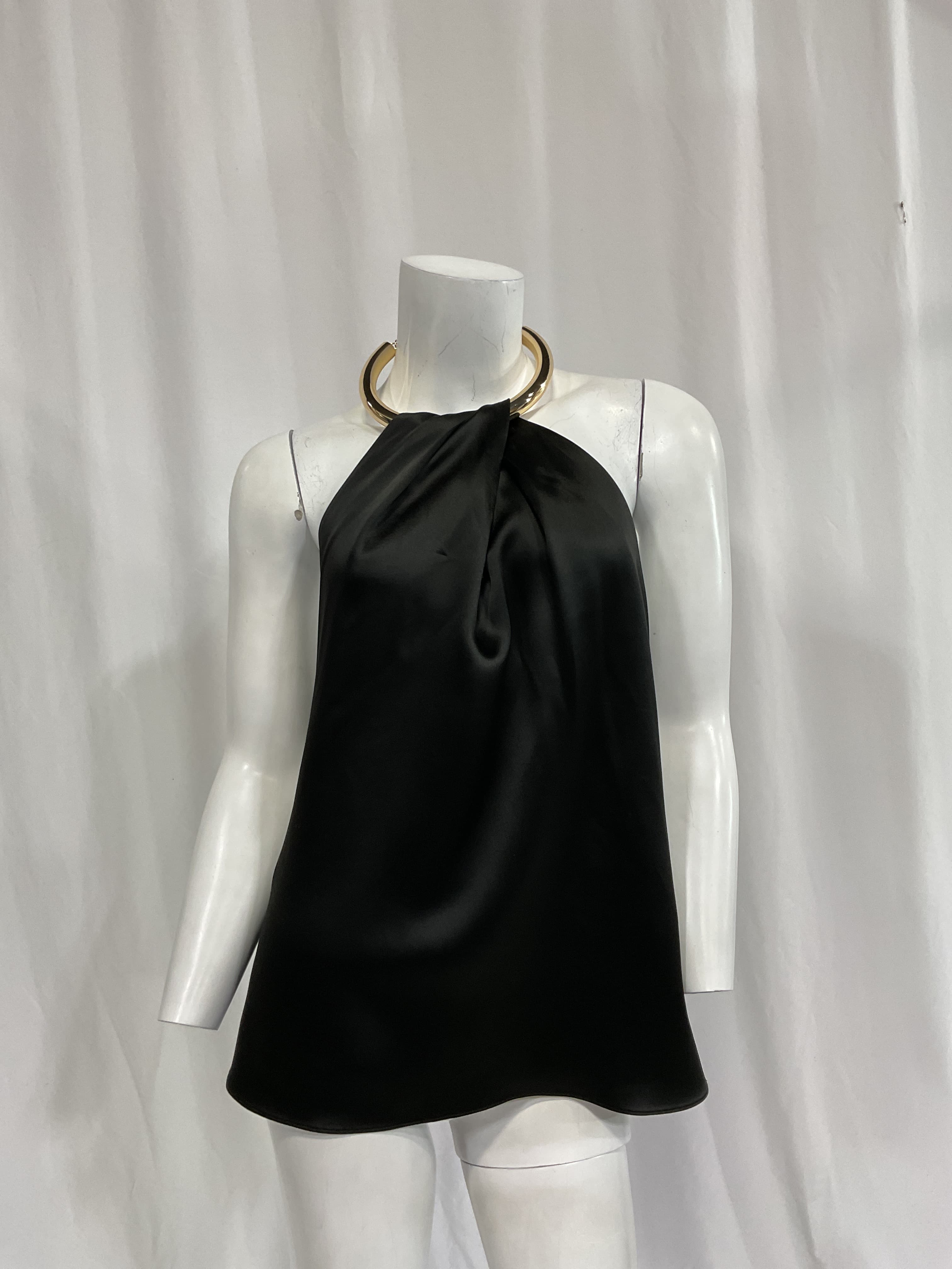 Oxana Draped Necklace Top In Black - Image 2