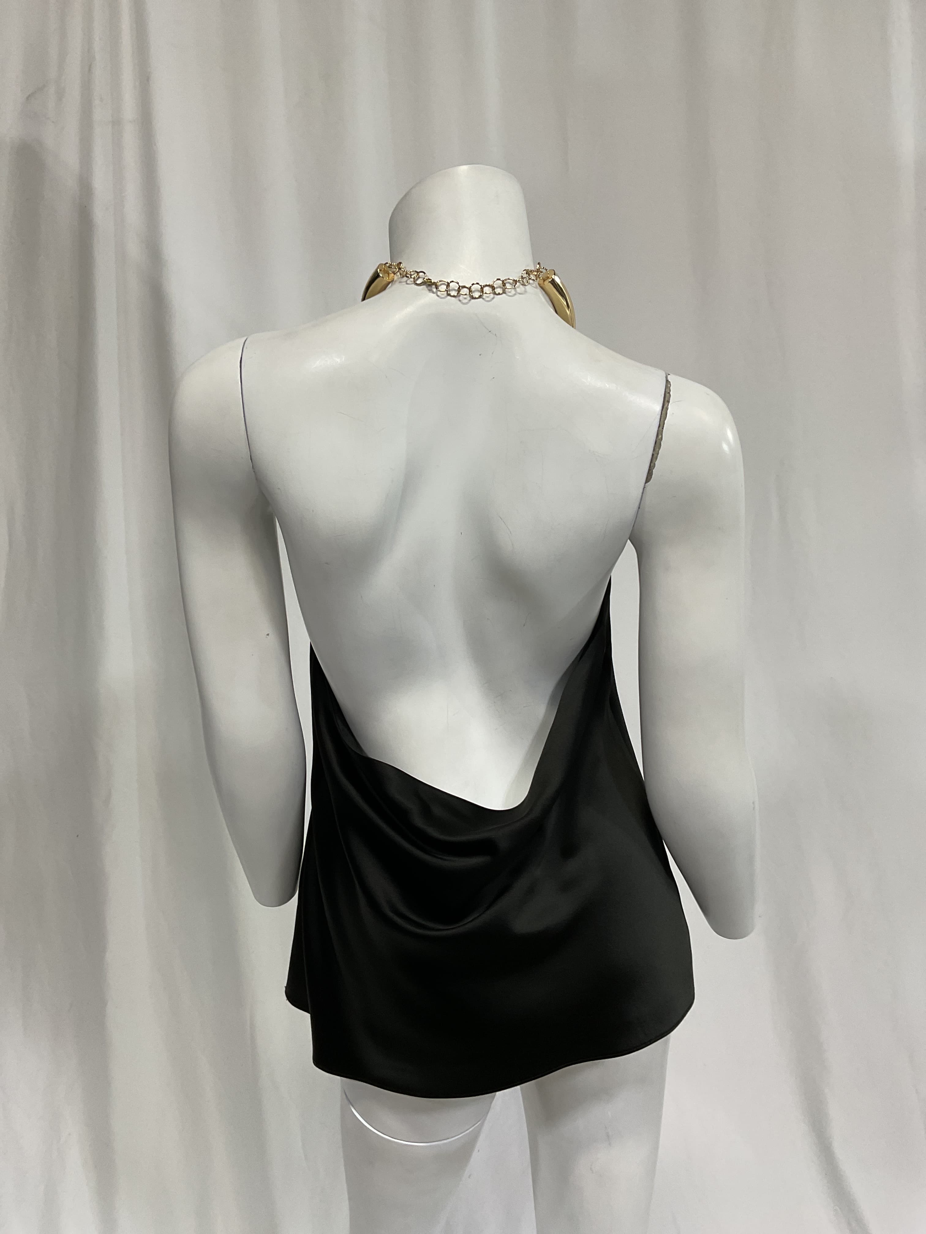 Oxana Draped Necklace Top In Black - Image 3