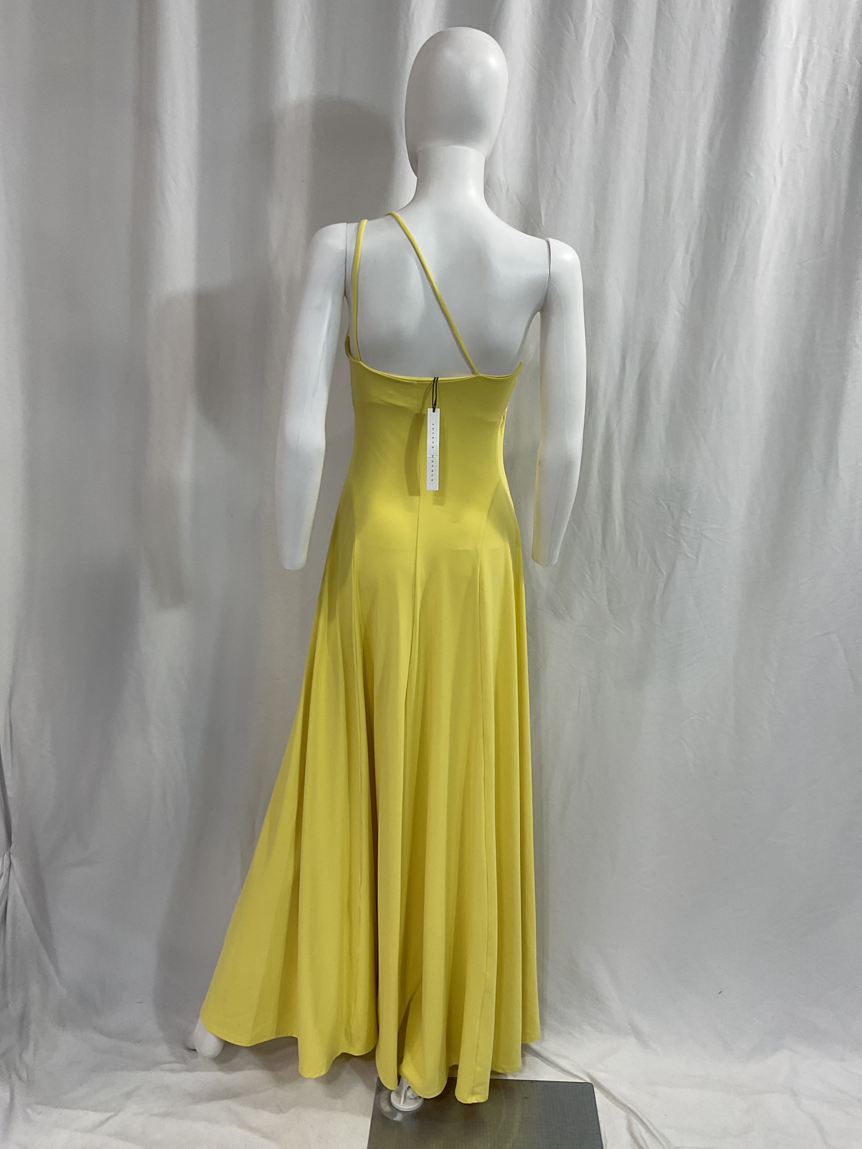 One Shoulder Dress In Lemon Zest - Image 4