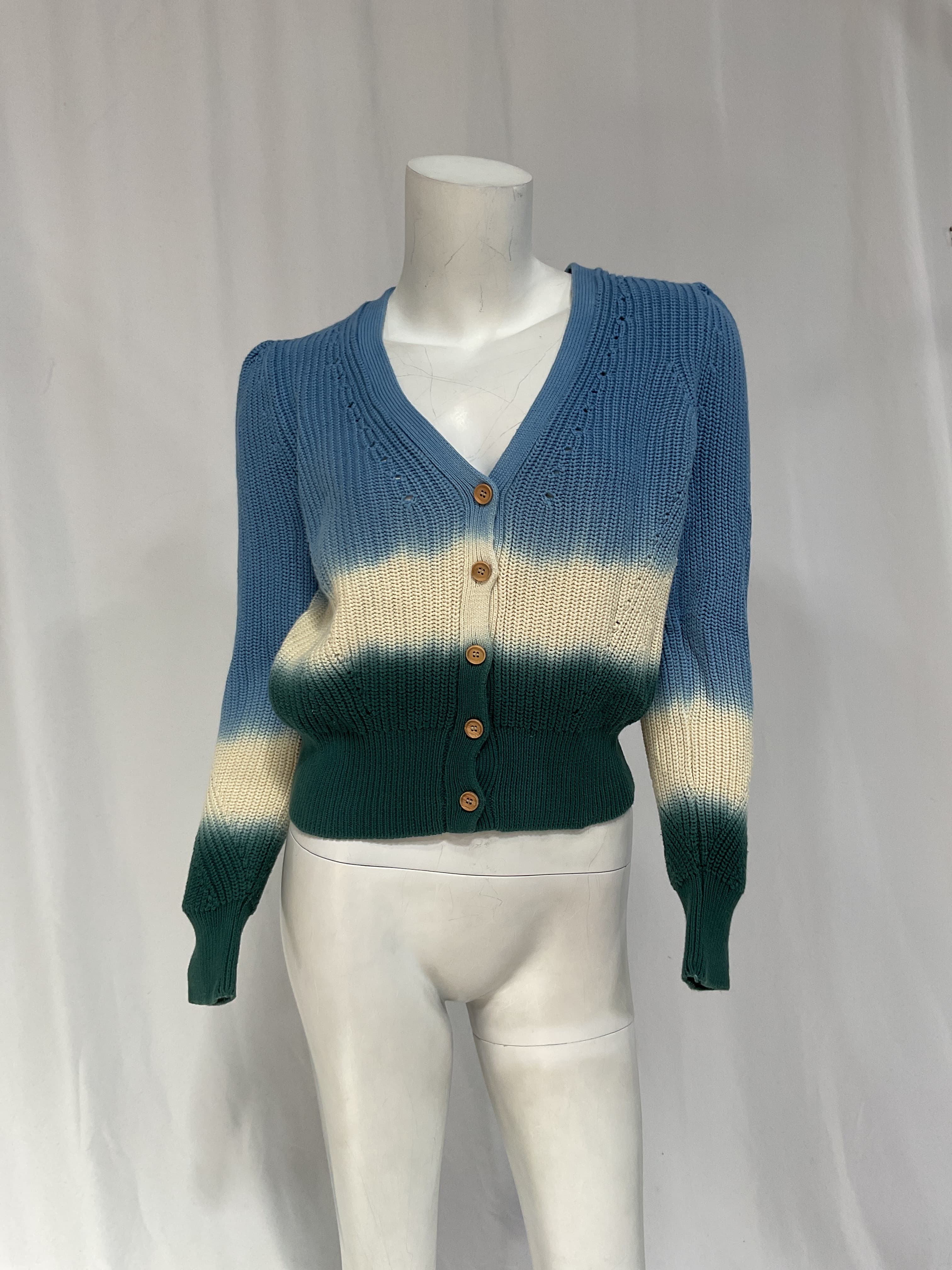 Parula Dip-Dye Puff-Sleeve Cardigan - Image 4