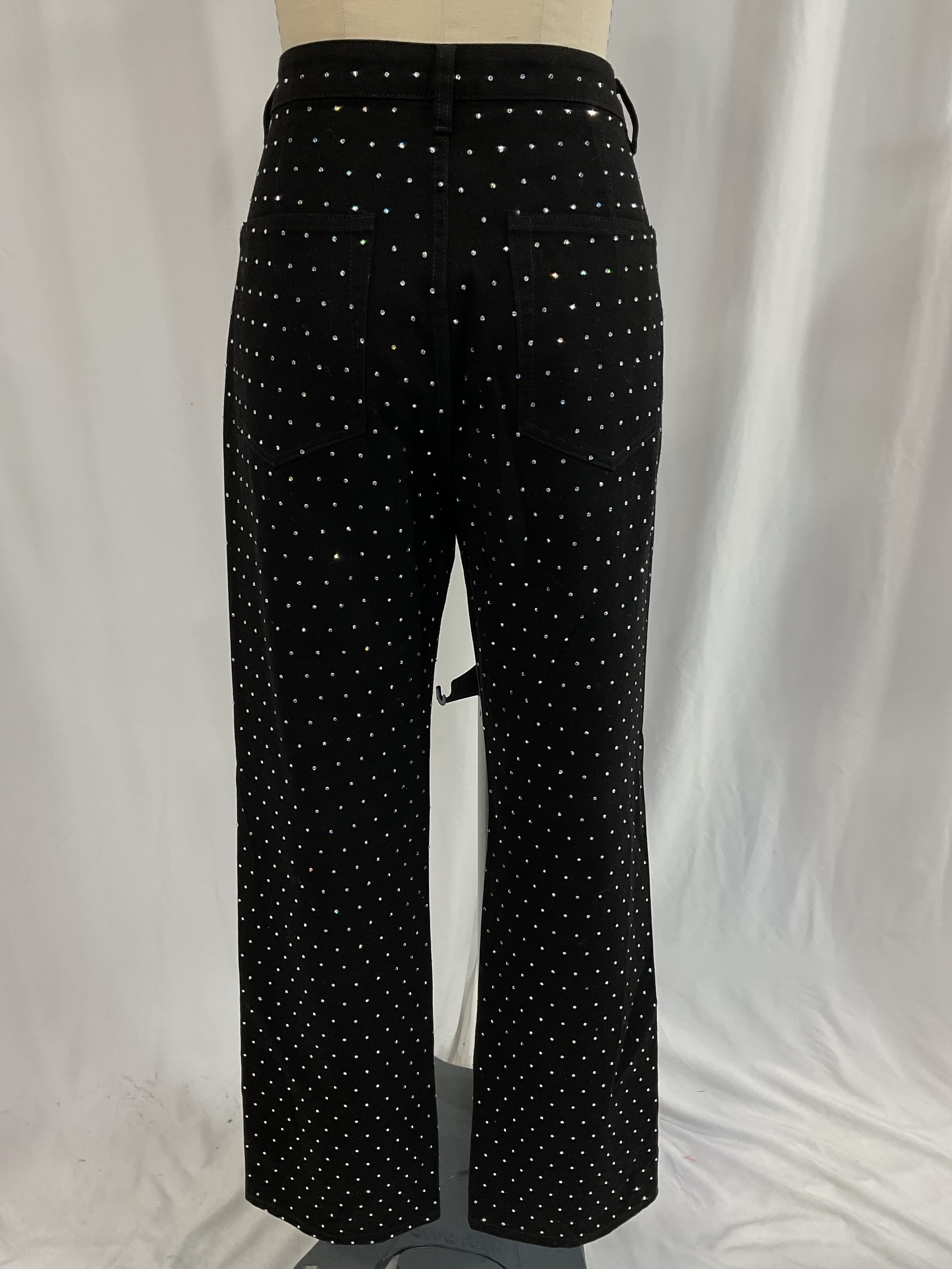 Rhinestone Twill Denim Straight Leg Jean - Image 2