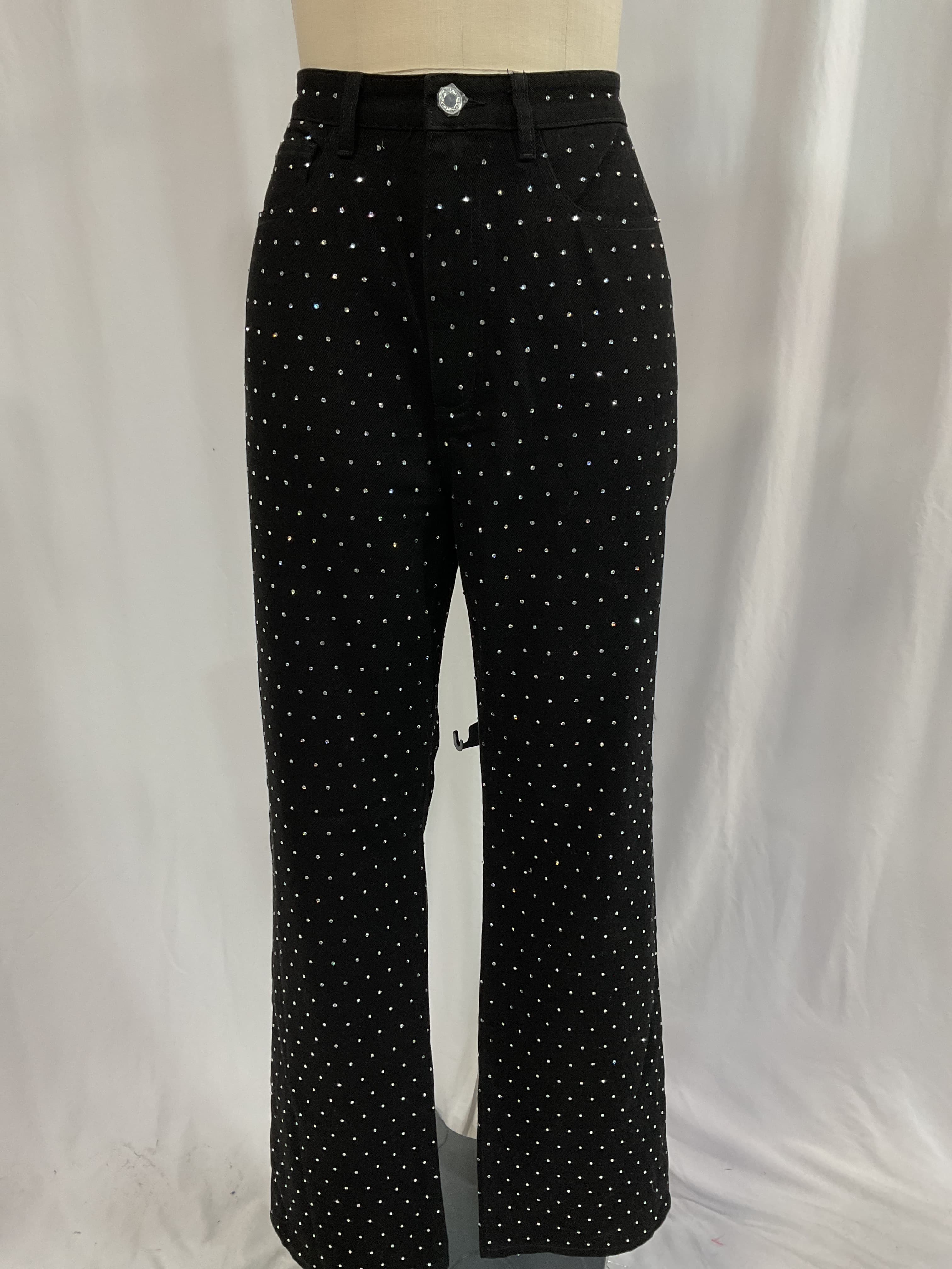 Rhinestone Twill Denim Straight Leg Jean - Image 3