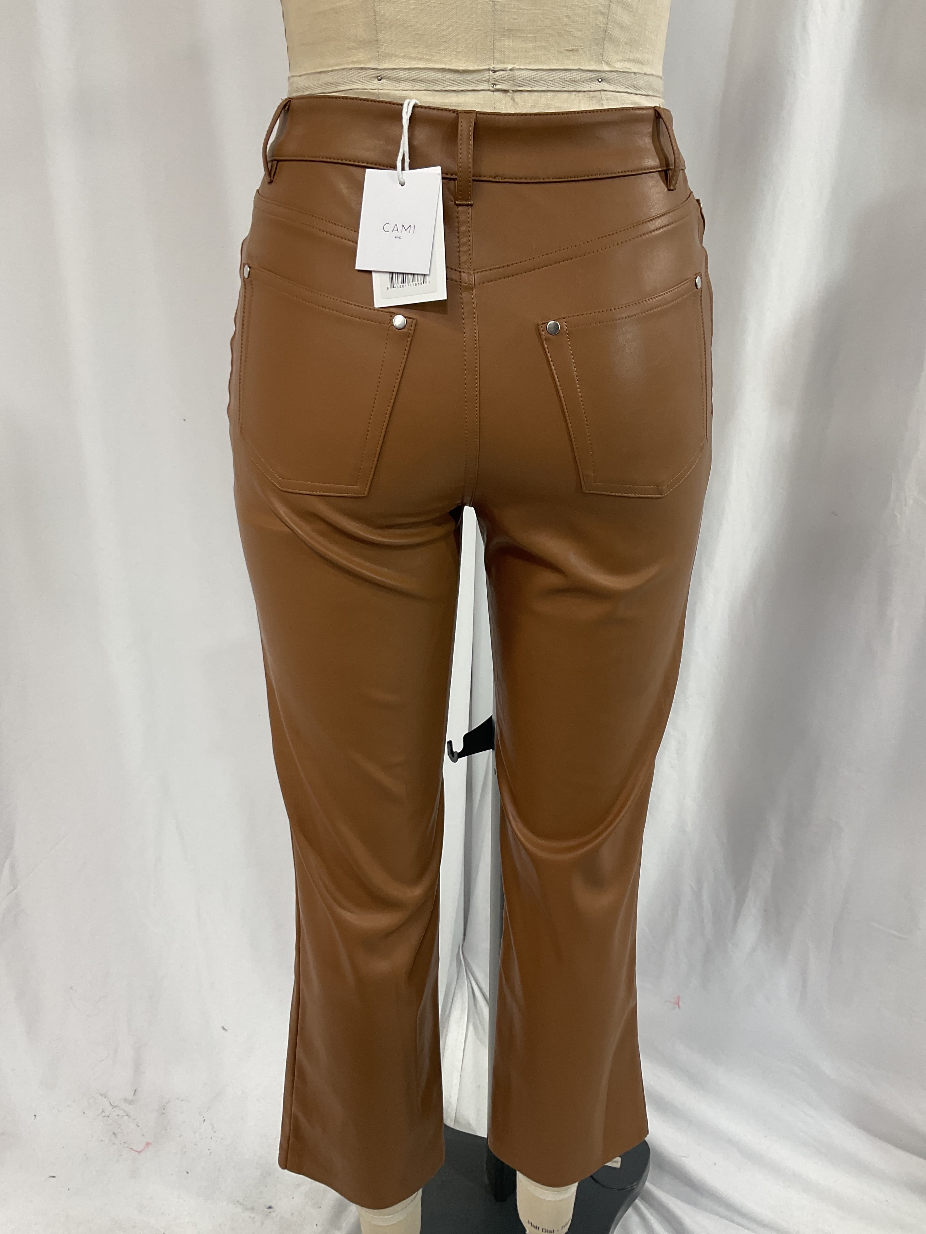 Hanie Cropped Faux Leather Straight-Leg Pants - Image 4