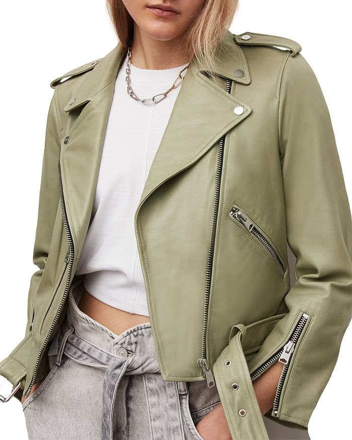 Balfern Leather Biker Jacket - Image 1