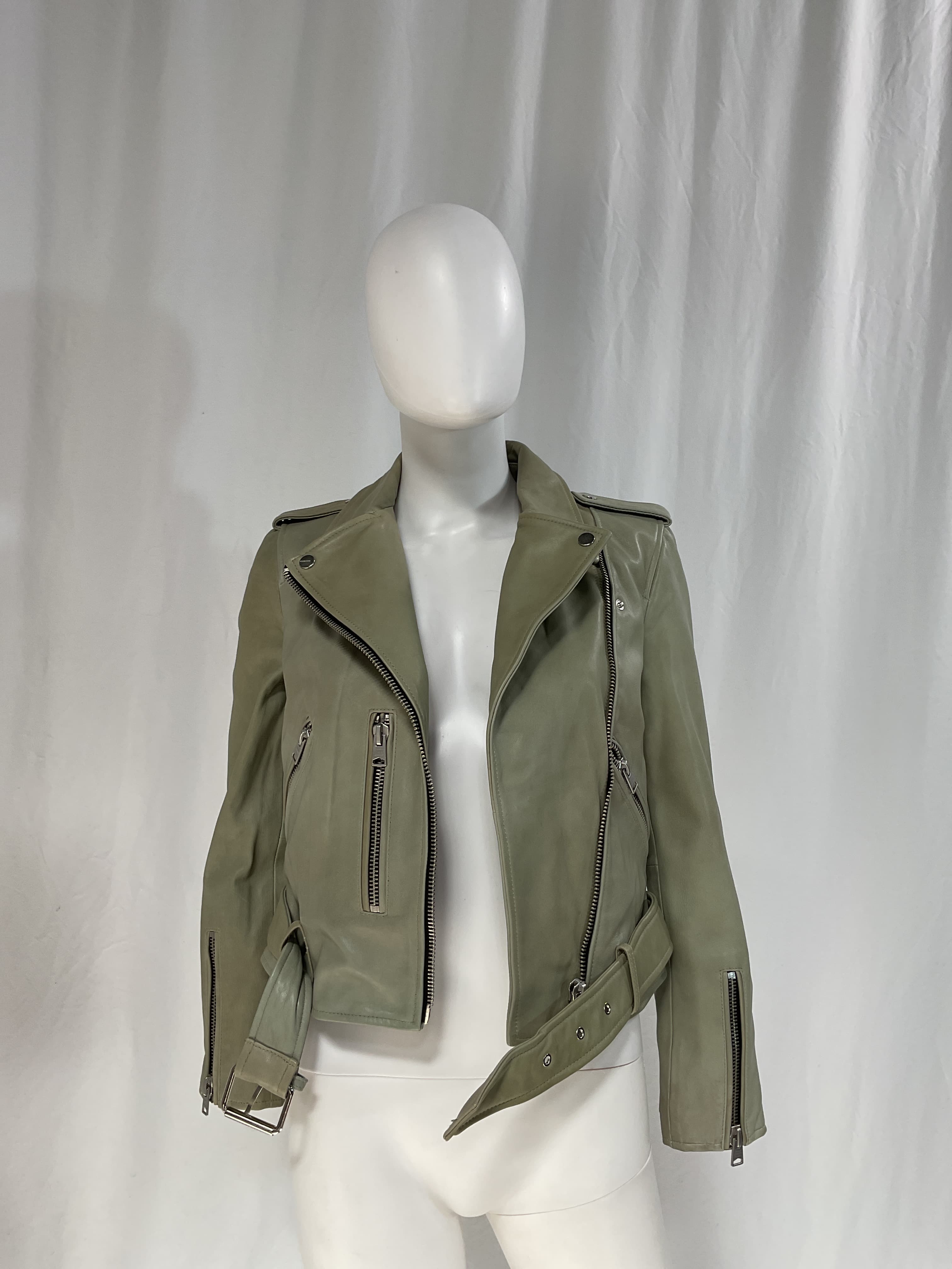 Balfern Leather Biker Jacket - Image 3