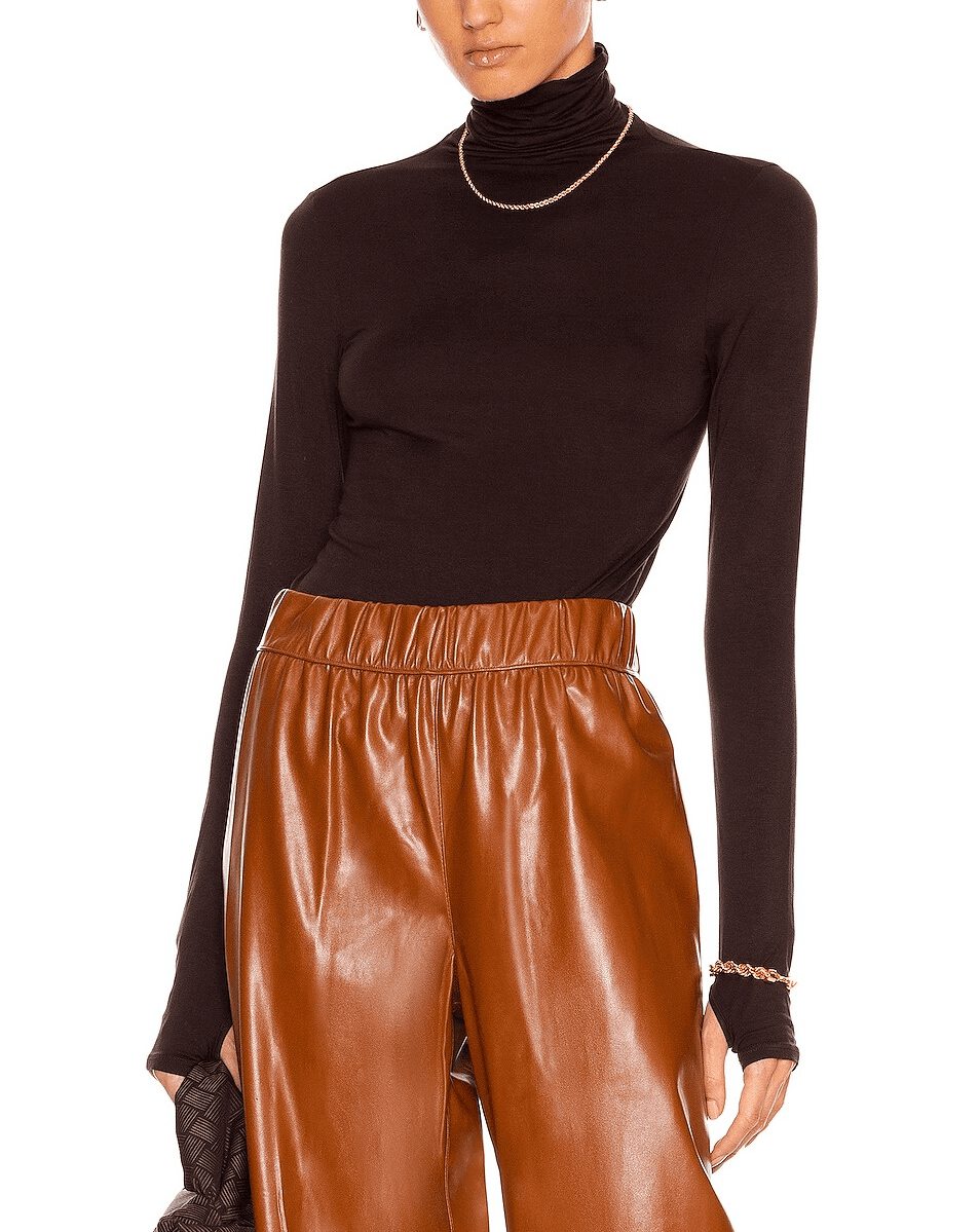 Viscose Jersey Long Sleeve Turtleneck Top - Image 1