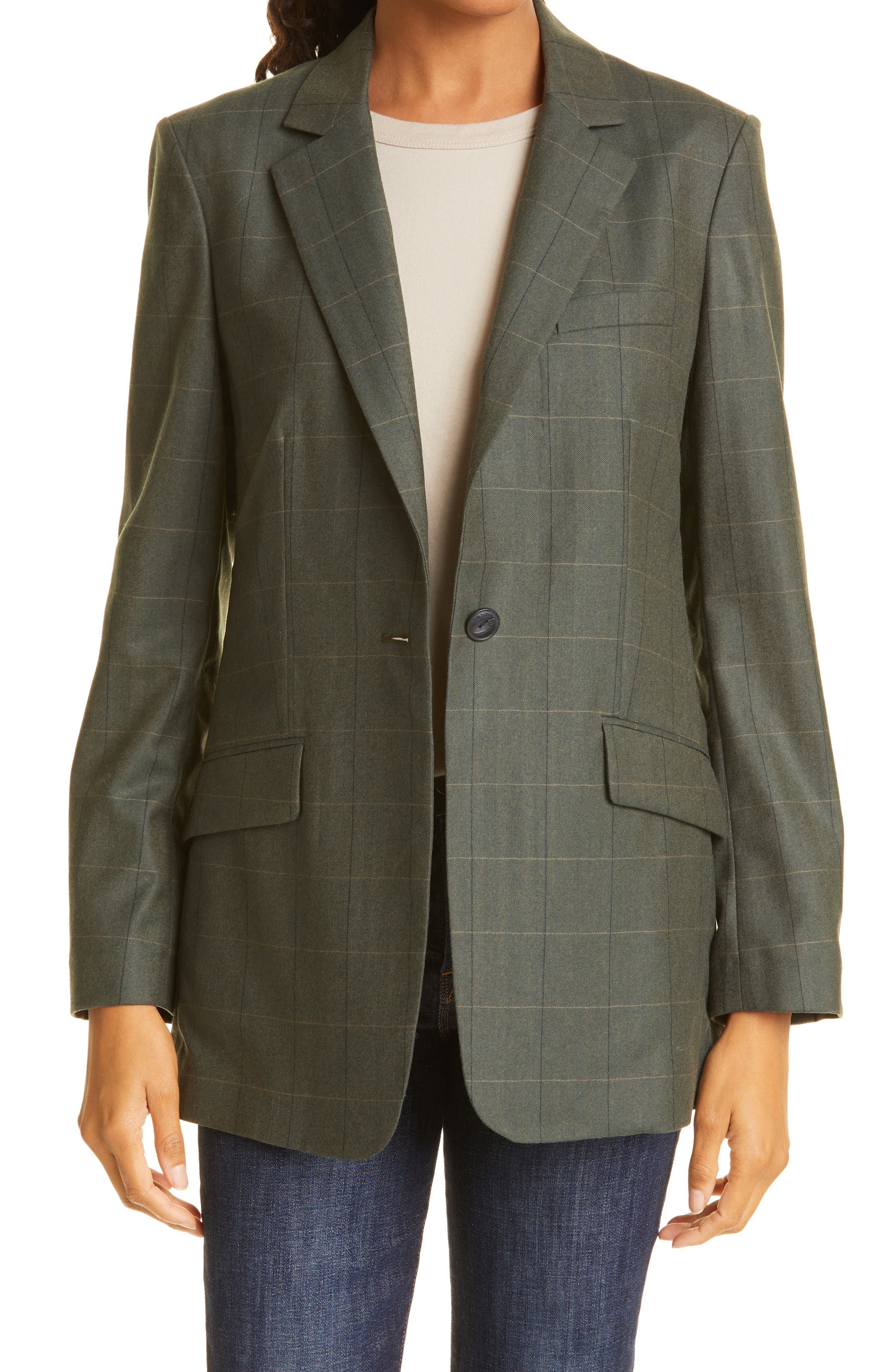 Herringbone Knit Wool Blazer - Image 1