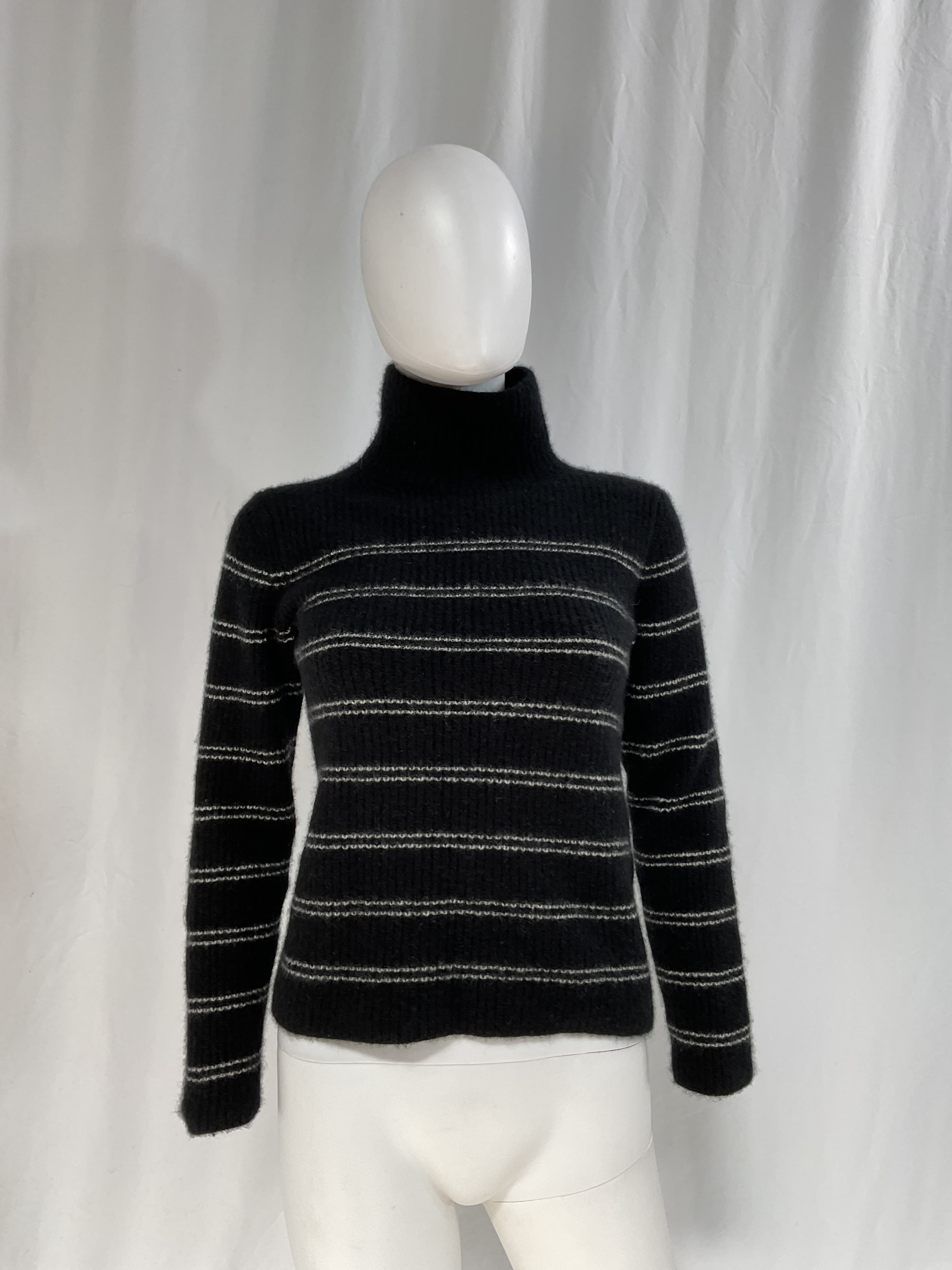 Stripe Shaker Stitch Wool Blend Mock Neck Sweater - Image 3