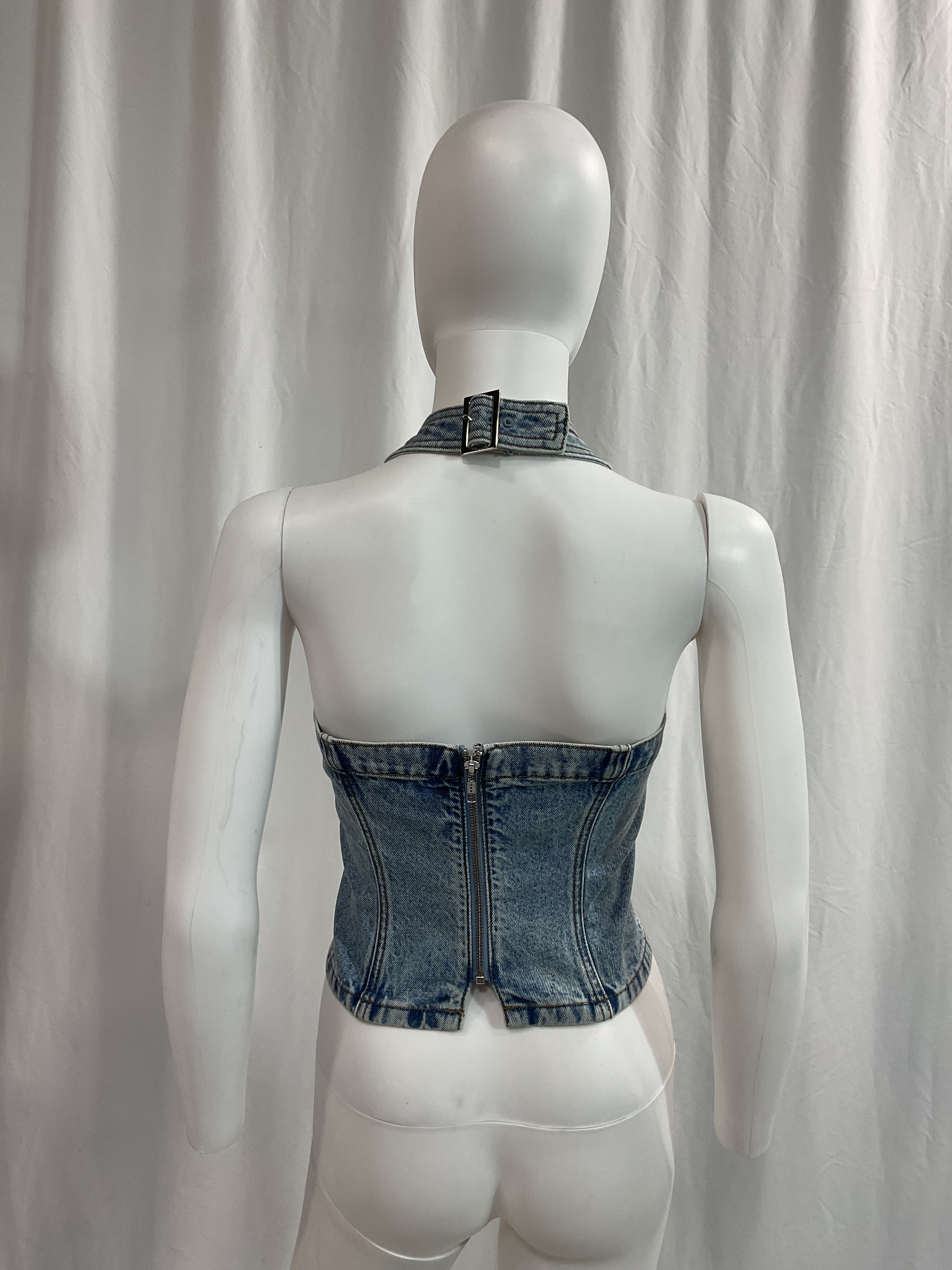 Tianna Halter Bustier In Riviera - Image 2