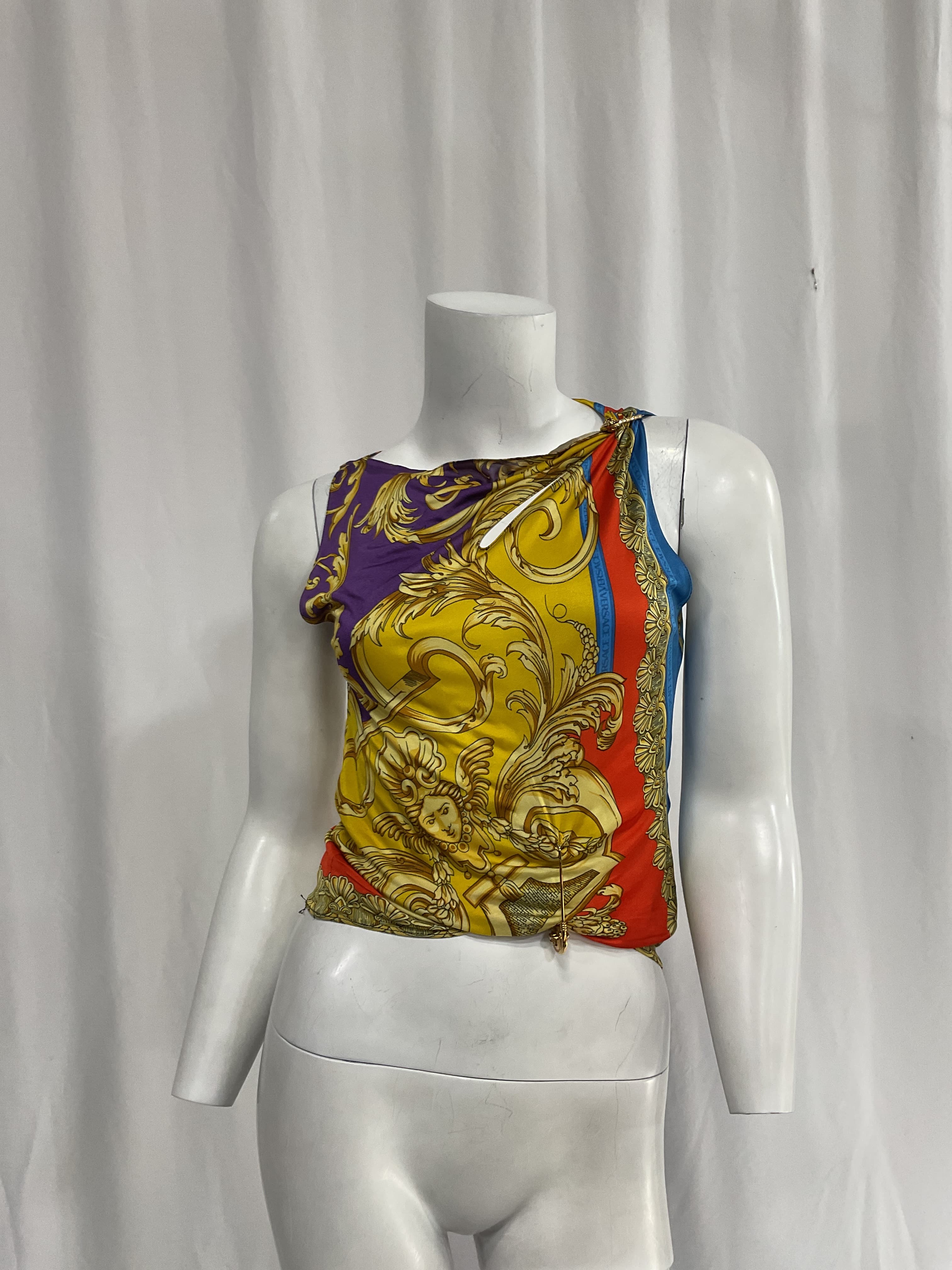 Safety Pin & Heritage Print Crop Top - Image 2