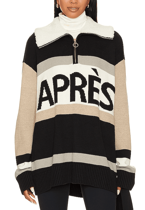 Weston Half Zip Pullover In Apres Stripe Knit - Image 1