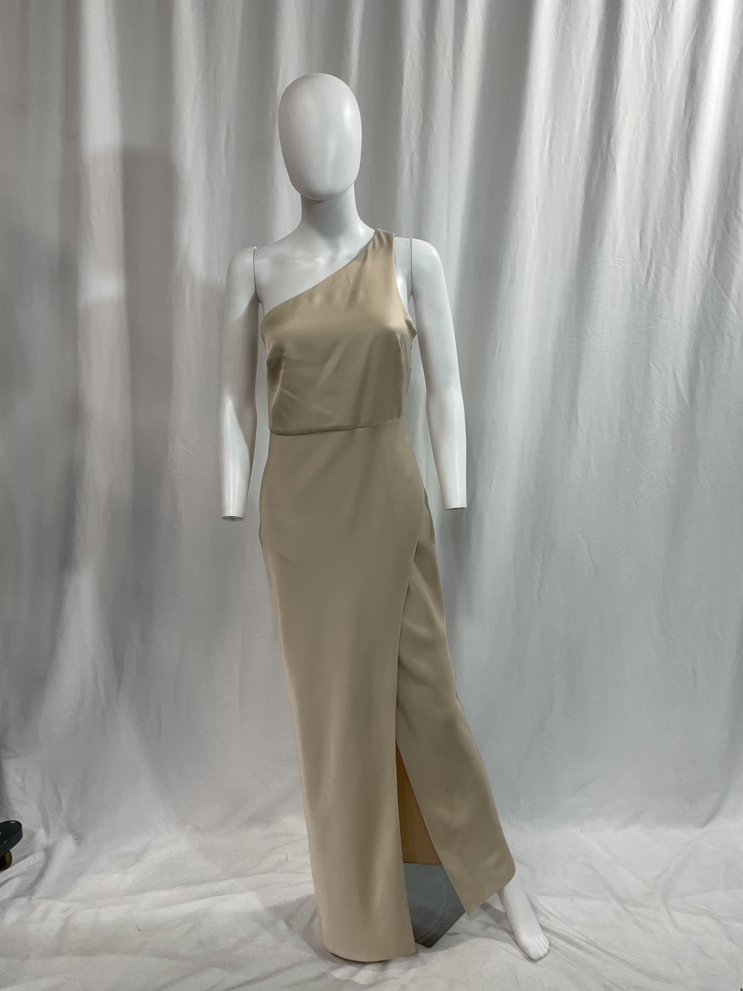 Dylan One-Shoulder Satin Side-Slit Gown - Image 2