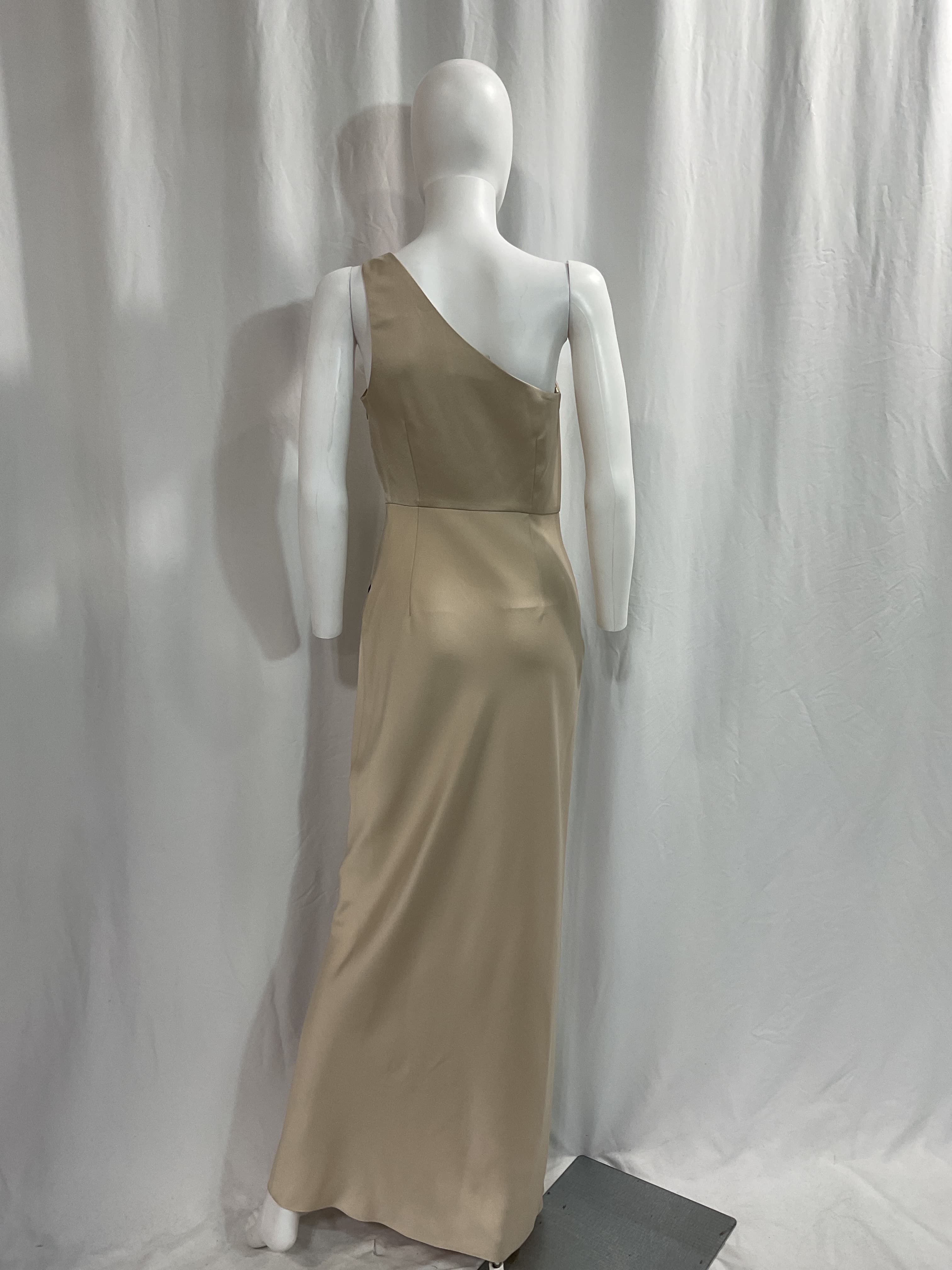 Dylan One-Shoulder Satin Side-Slit Gown - Image 3