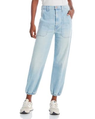 The Wrapper Patch Springy Cotton Blend High Rise Straight Leg Jeans - Image 1