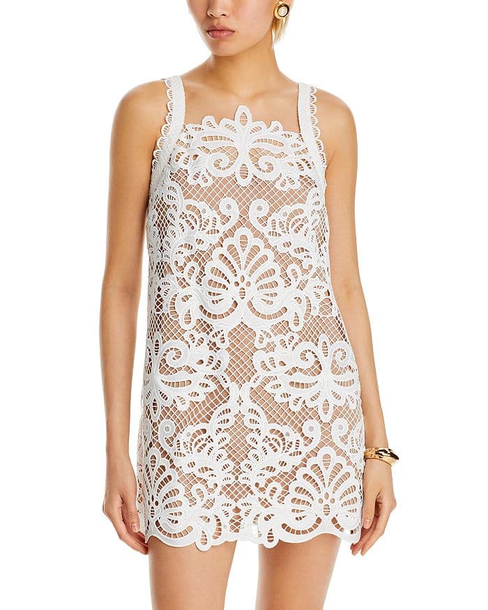 Guipure Lace Mini Dress - Image 1