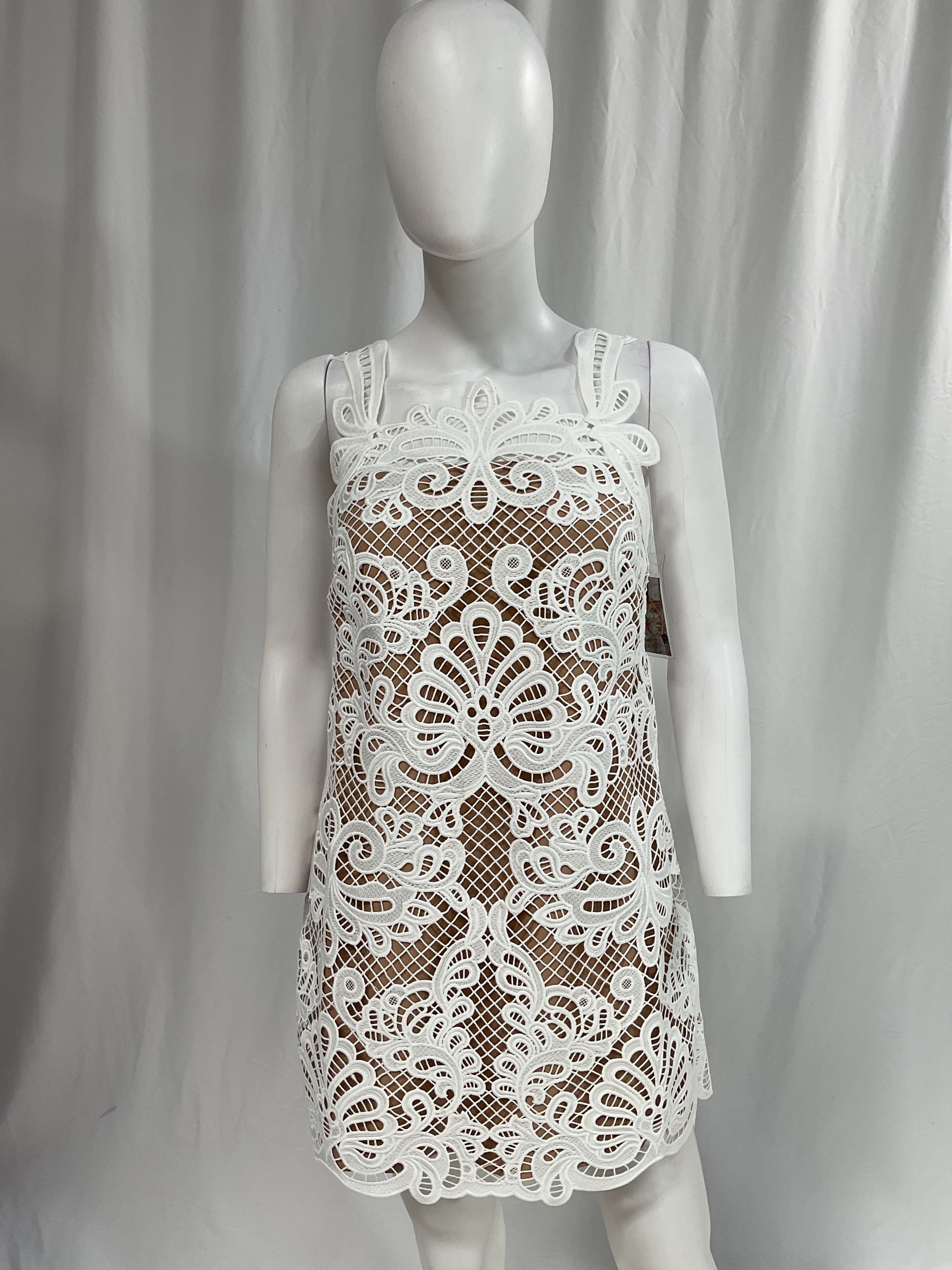 Guipure Lace Mini Dress - Image 3