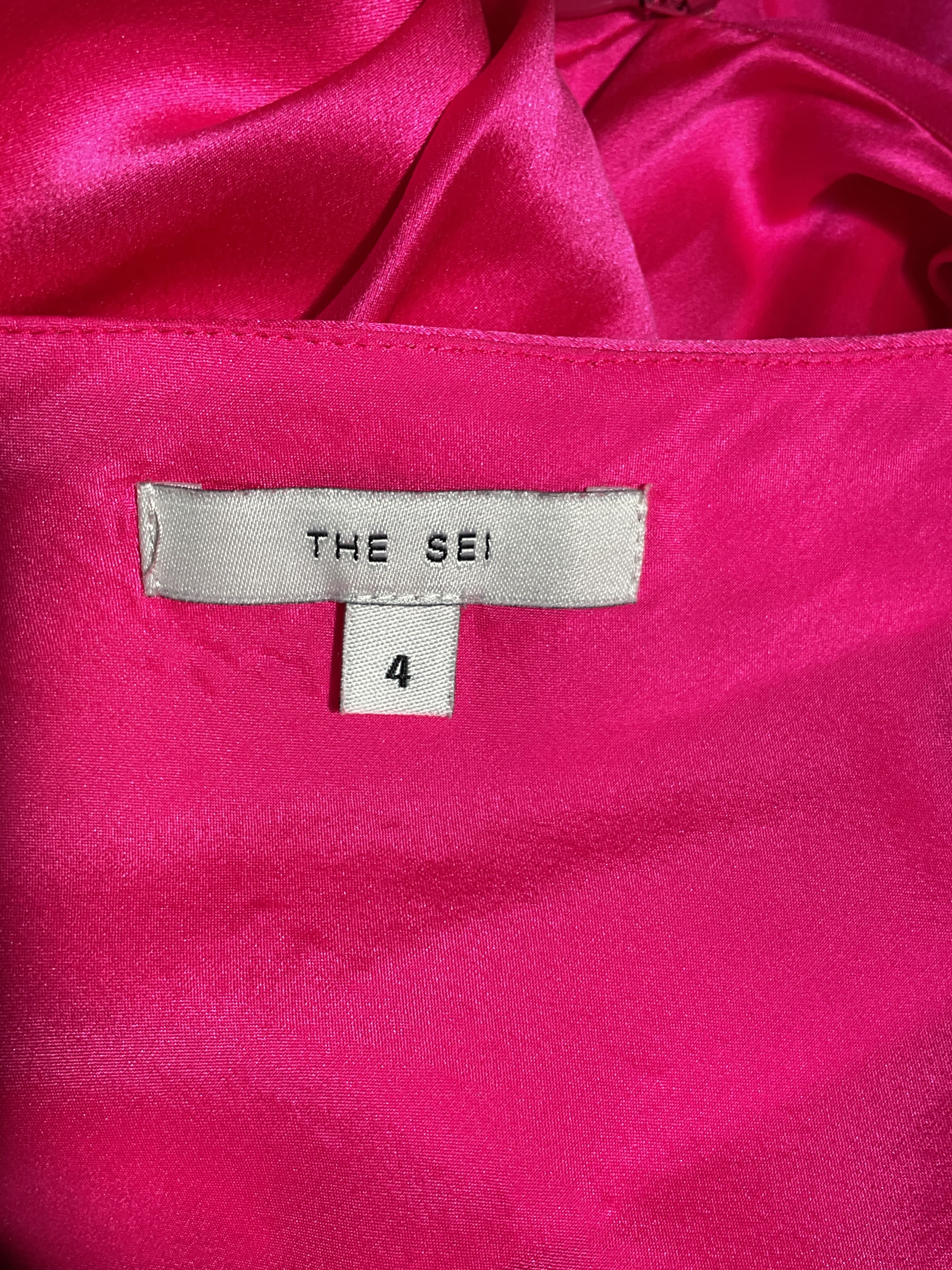 The Sei For Fwrd One Shoulder Cut Out Dress In Hot Pink - Image 4