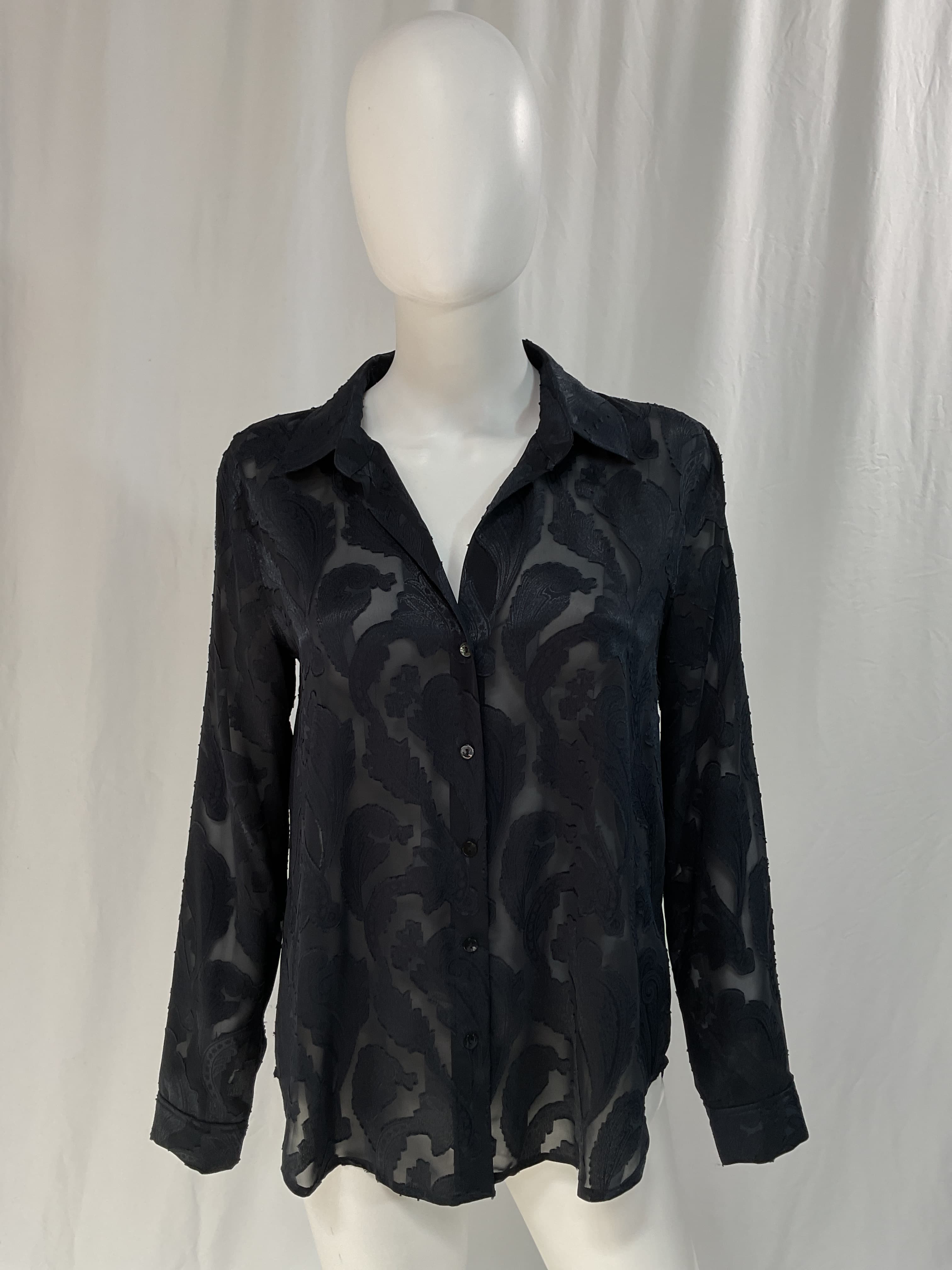Laurent Paisley Burnout Long Sleeve Button-Up Shirt - Image 3