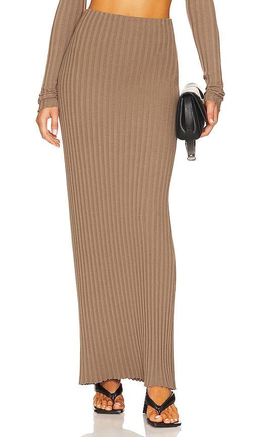 The Capri Maxi Skirt In Dark Chai - Image 1