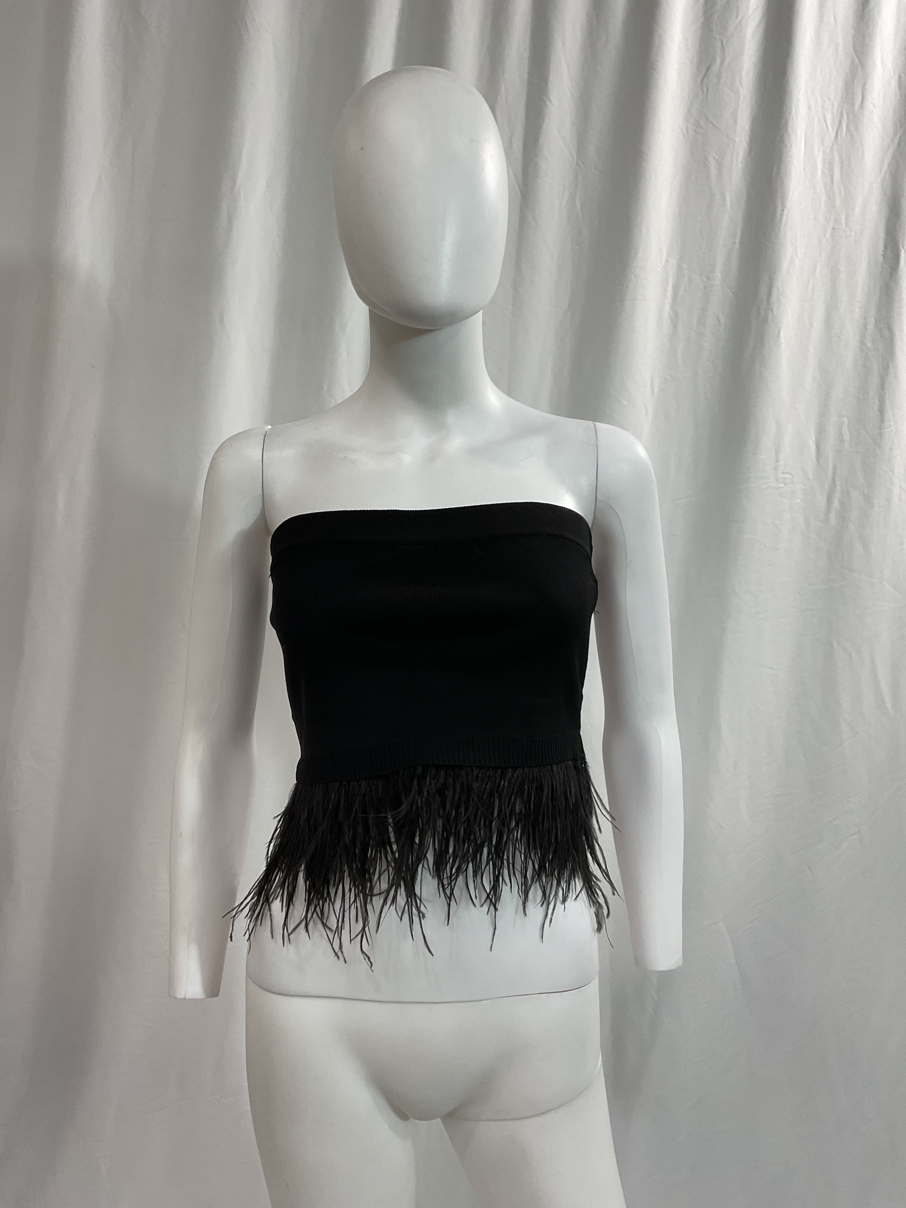 Sylvie Marabou Bandeau In Black - Image 3
