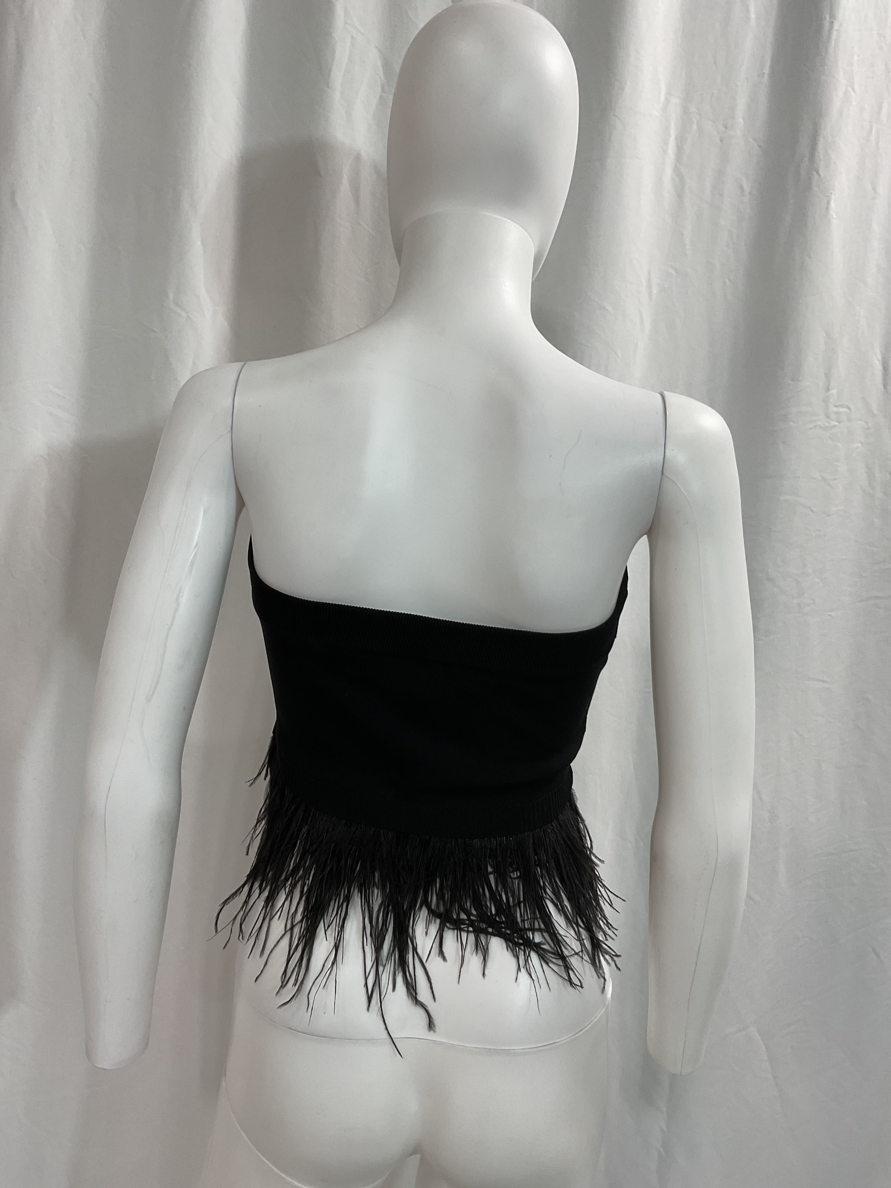 Sylvie Marabou Bandeau In Black - Image 4