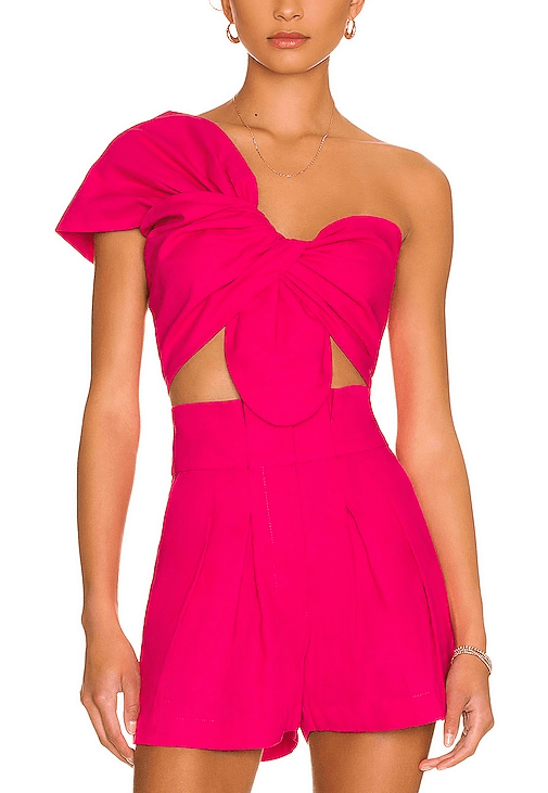 Sol Crop Top In Hot Pink - Image 1