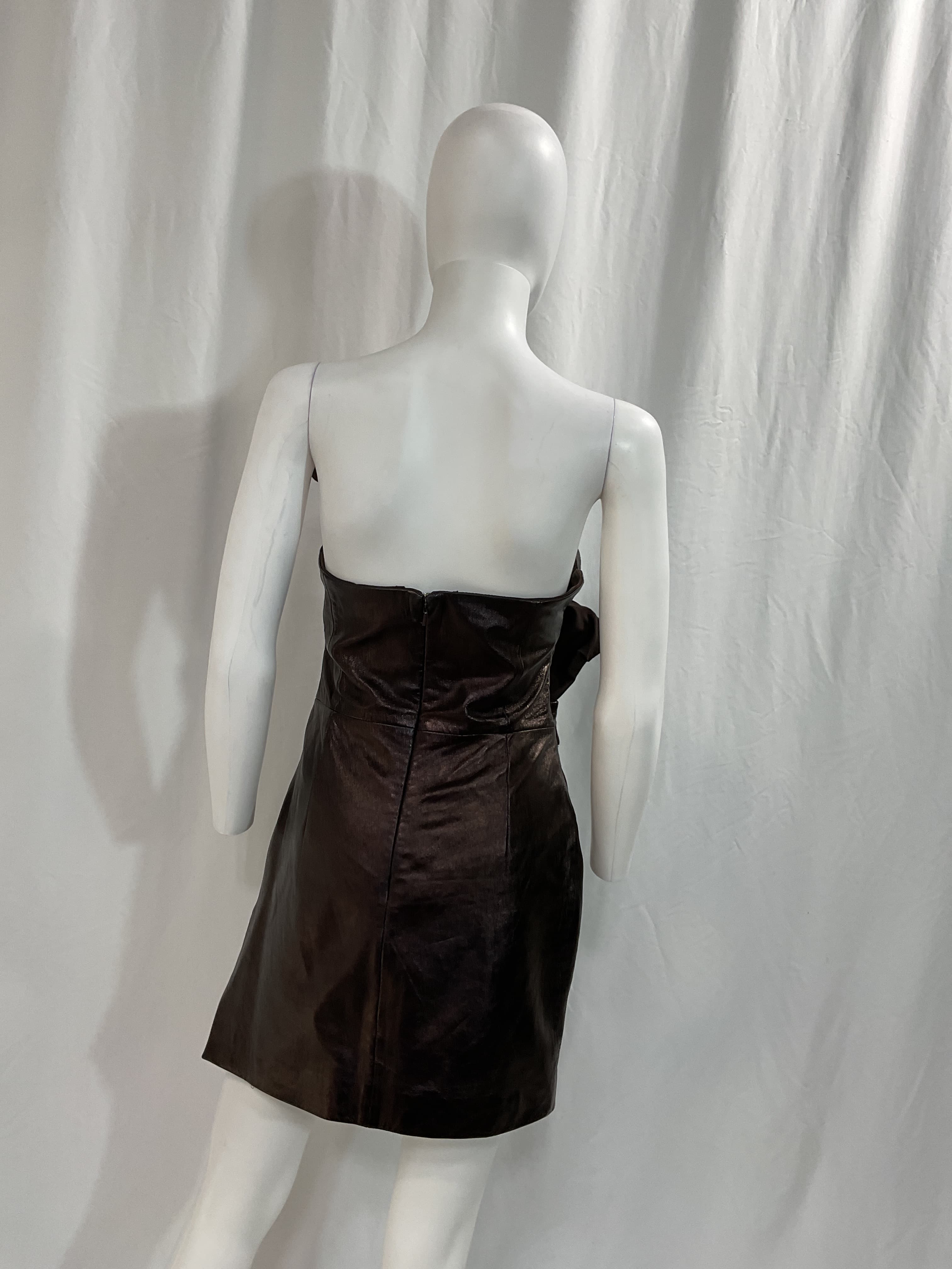 Karla Mini Dress In Brown Metallic - Image 3