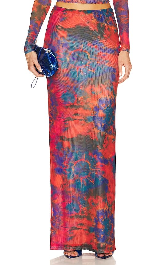 Madrid Skirt In Orange Tye Dye - Image 1