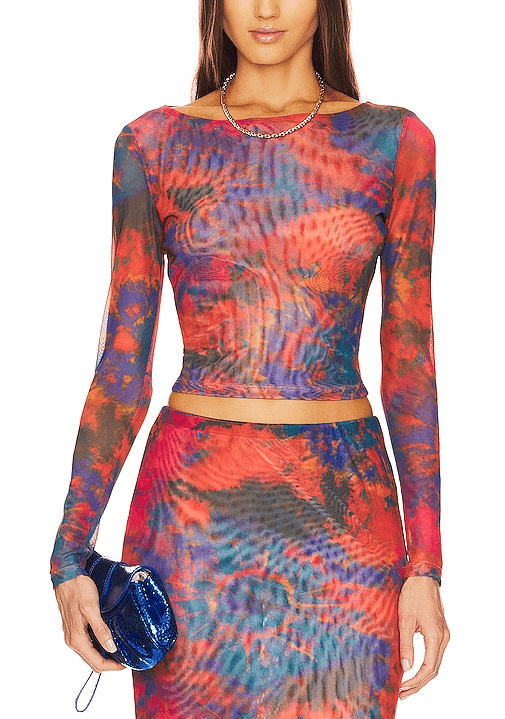 Vera Top In Orange Tye Dye - Image 1