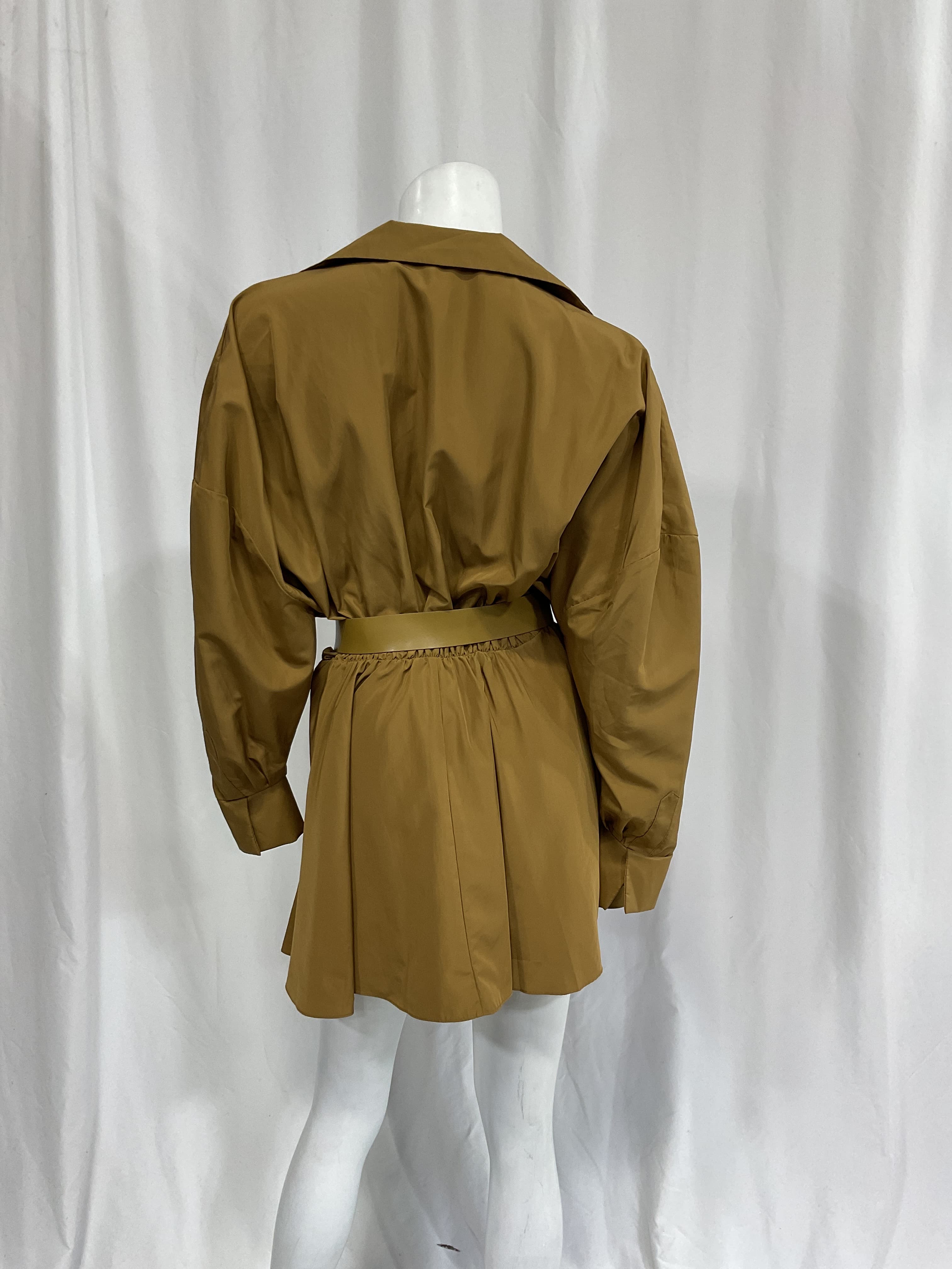 Oversized Shirt Flared Mini Dress In Woods - Image 2