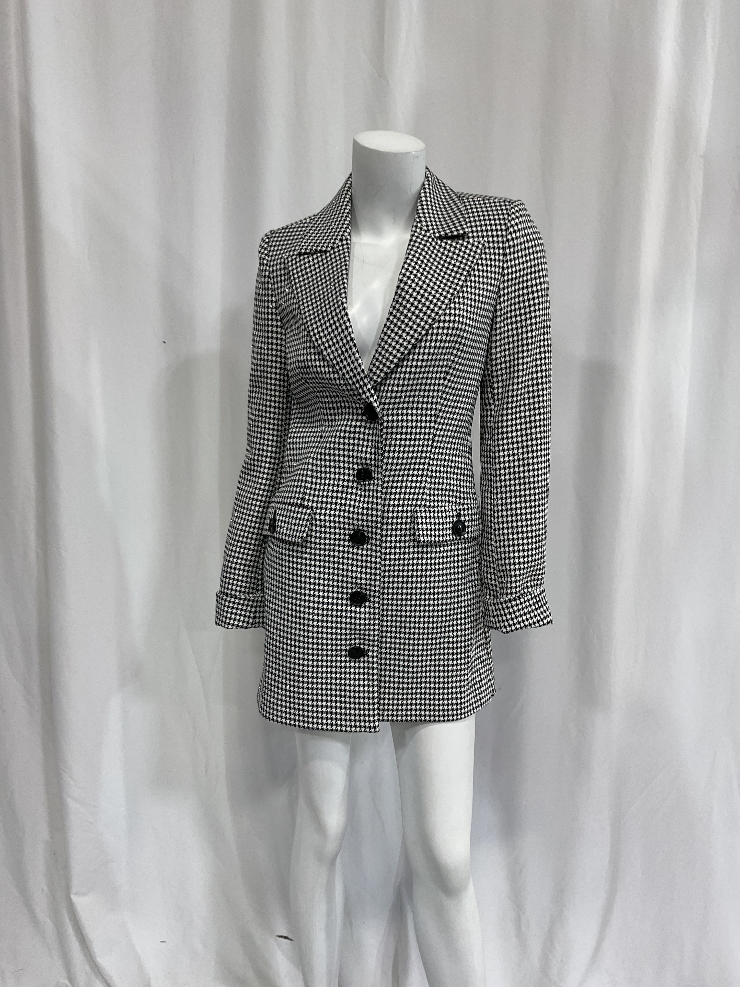 Nadjha Blazer Dress In Black & White - Image 4