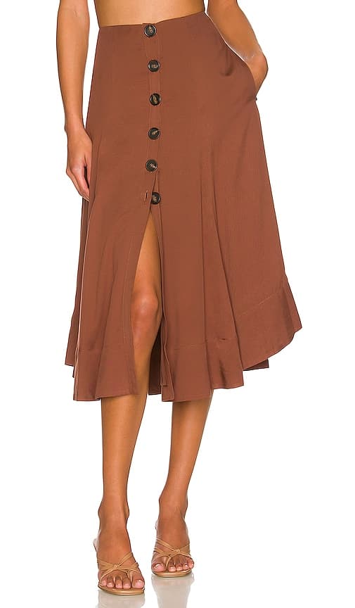 Courtney Skirt In Sepia Brown - Image 1
