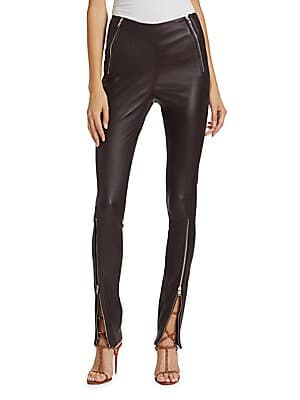 Zip Skinny Leather Pants - Image 1