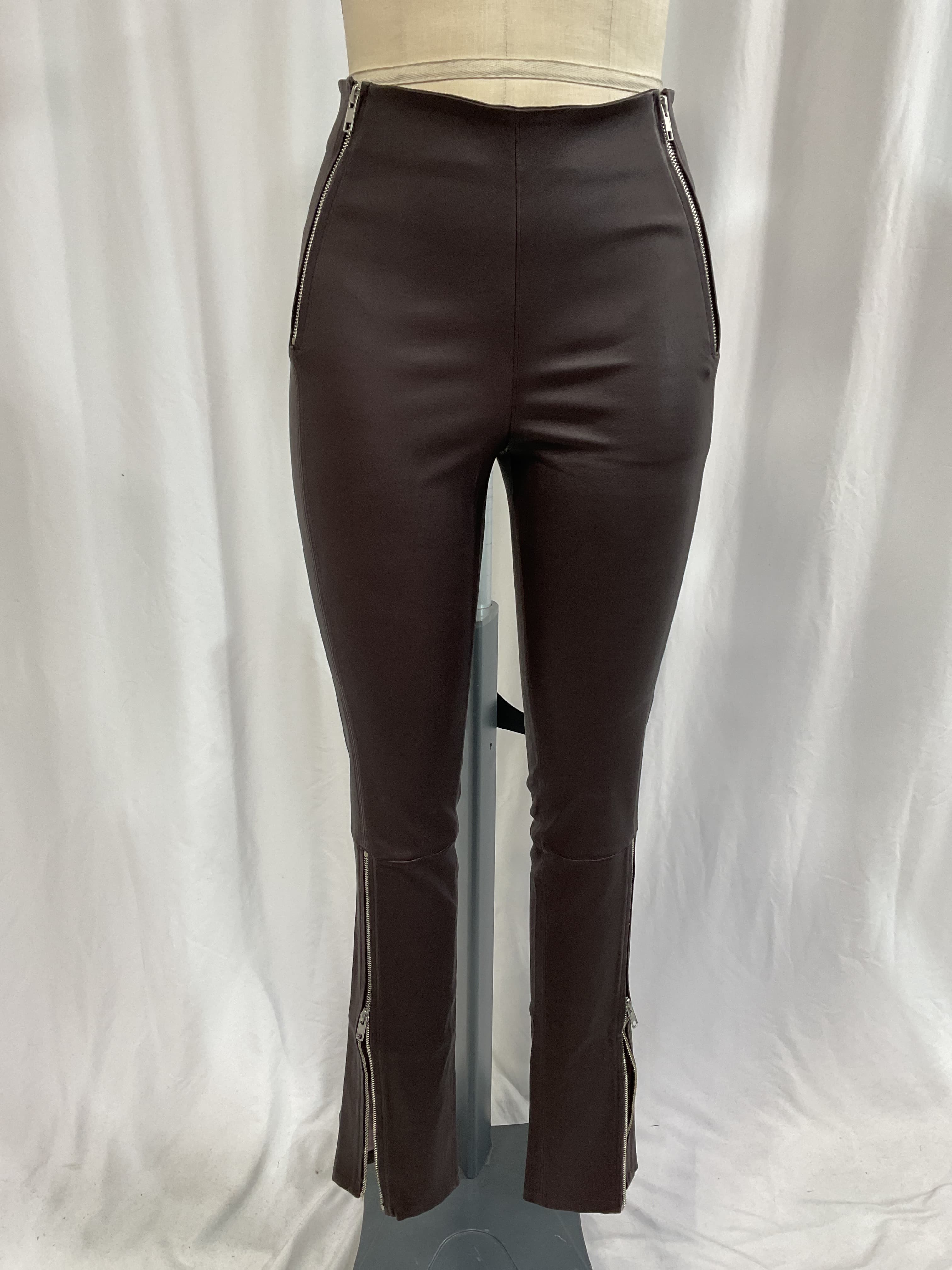 Zip Skinny Leather Pants - Image 2