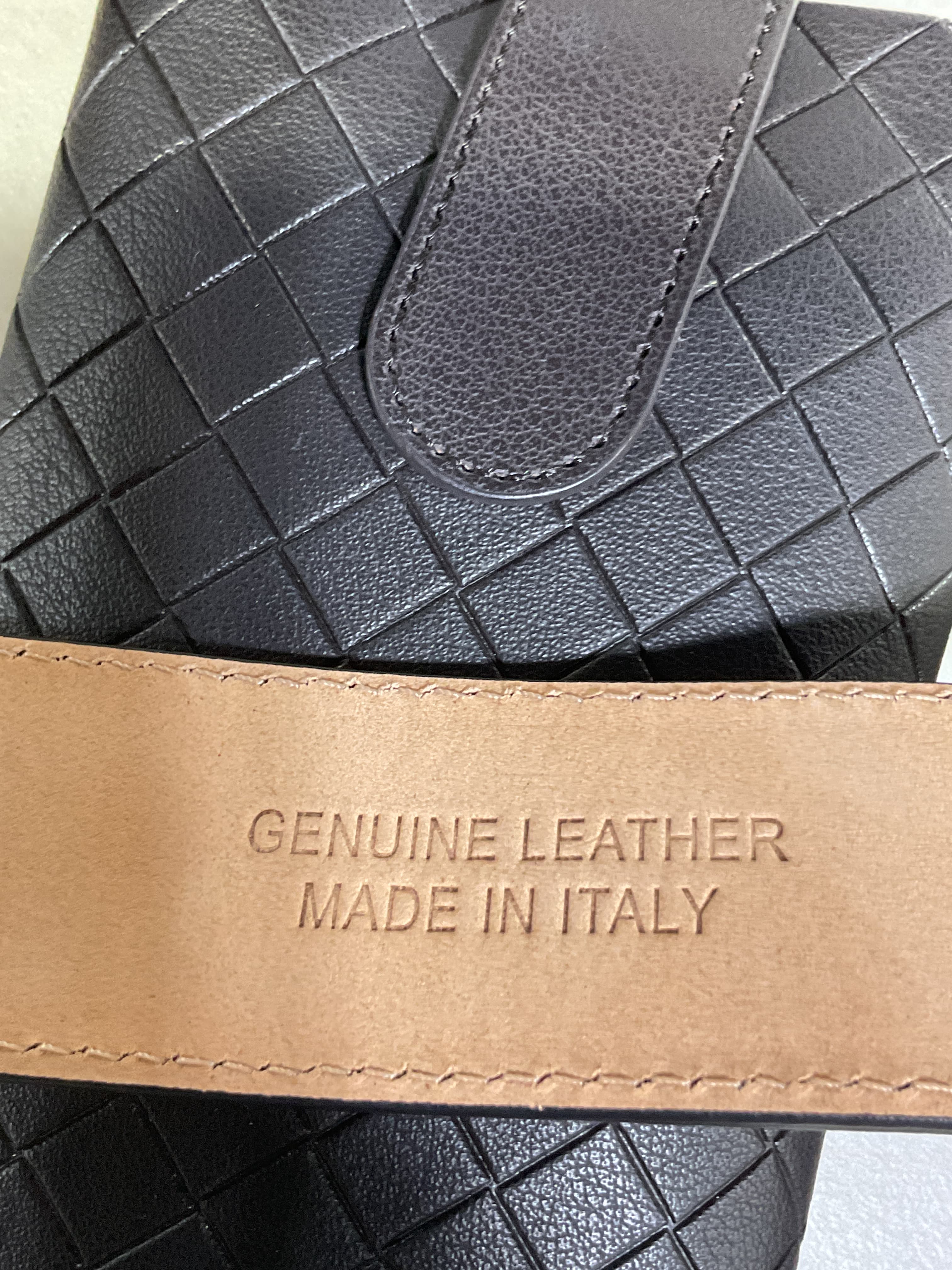 Thick Snake-Embossed Leather Logo Belt - Image 4