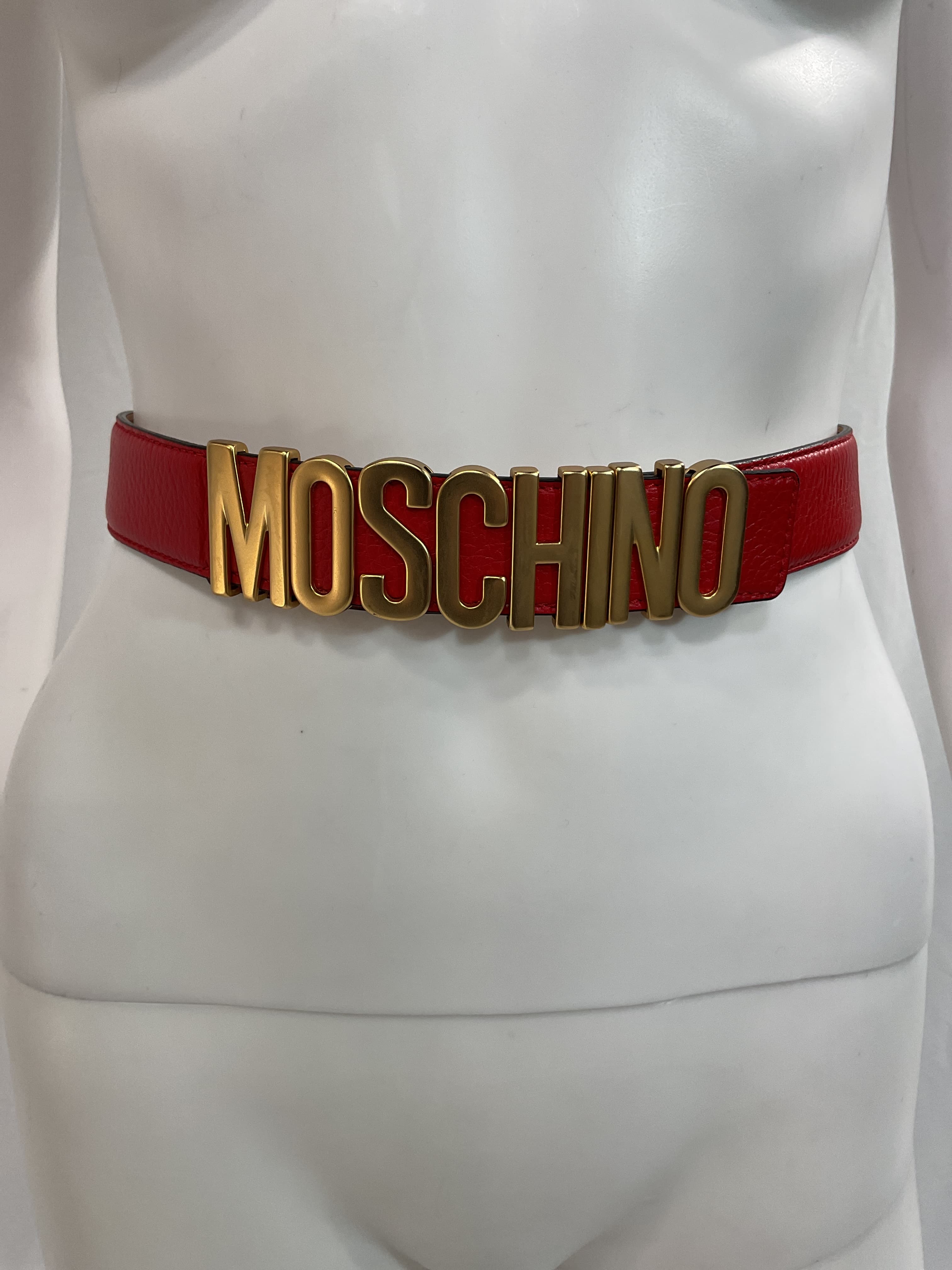 Thick Snake-Embossed Leather Logo Belt - Image 3