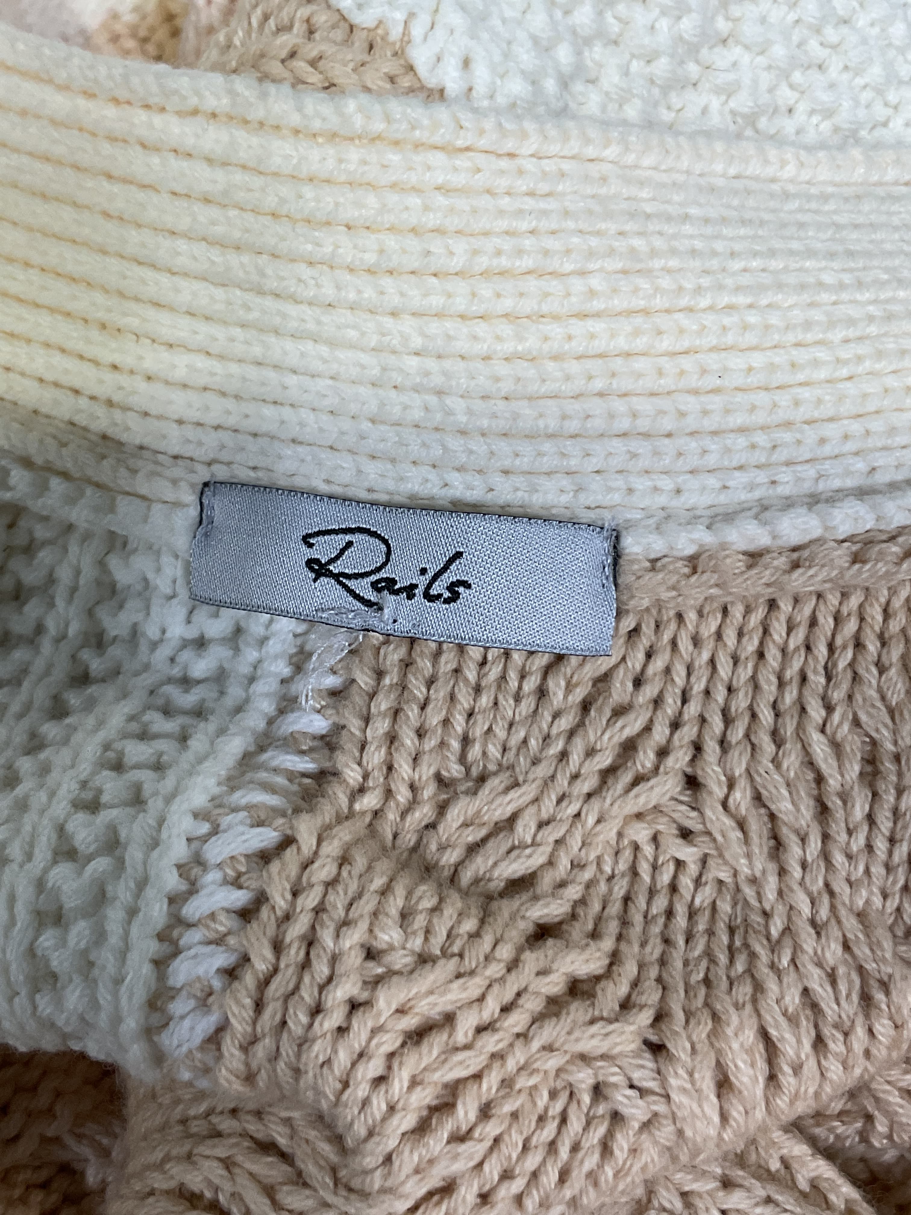 Reese Patchwork Cable Knit Cardigan - Image 4