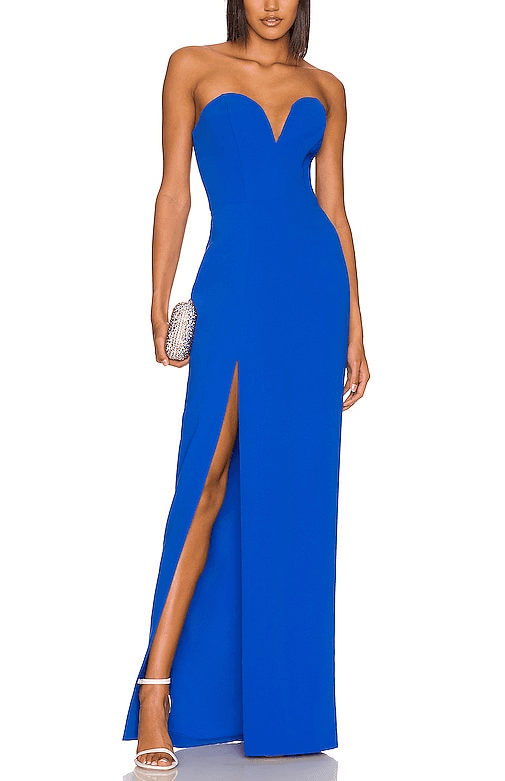 Amanda Uprichard X Revolve Cherri Gown In Cobalt - Image 1