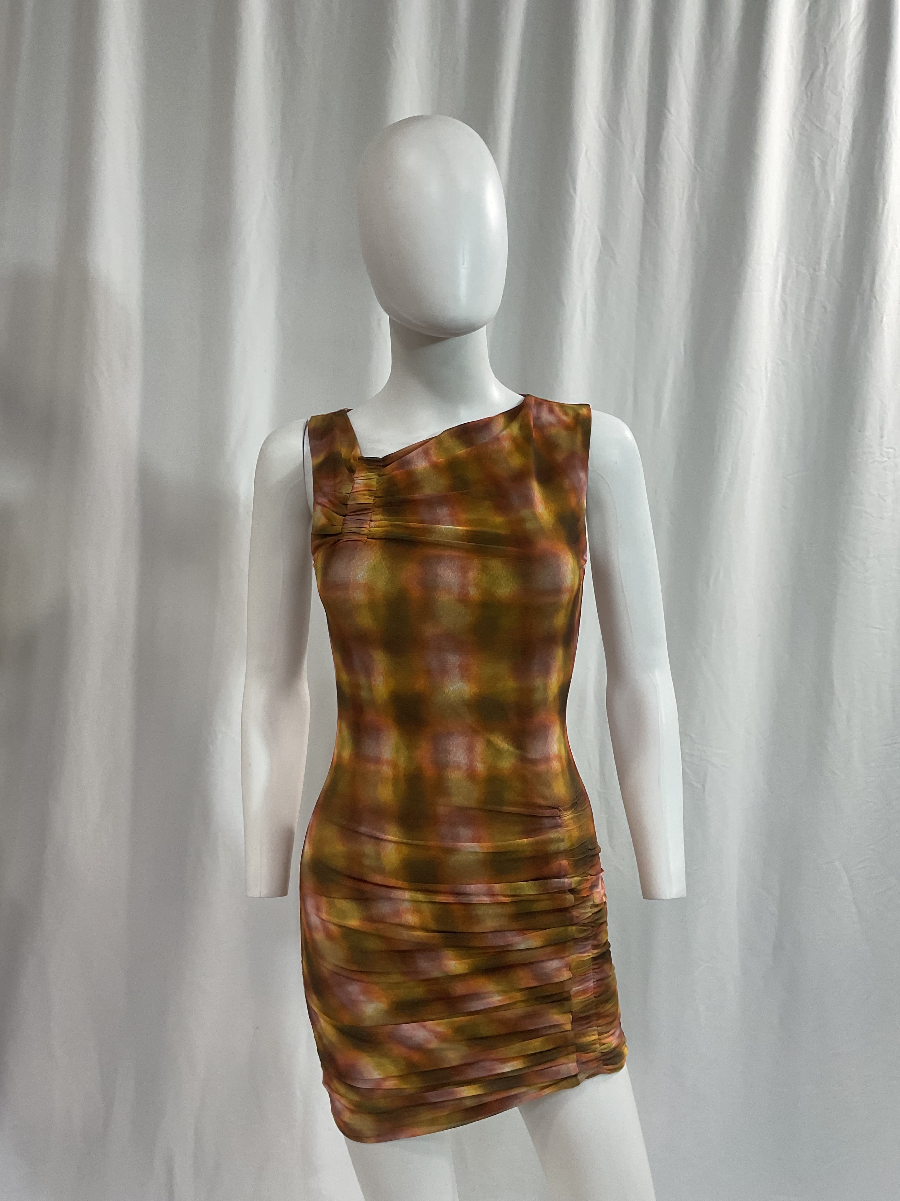 Mel Mini Dress In Brown Plaid - Image 2