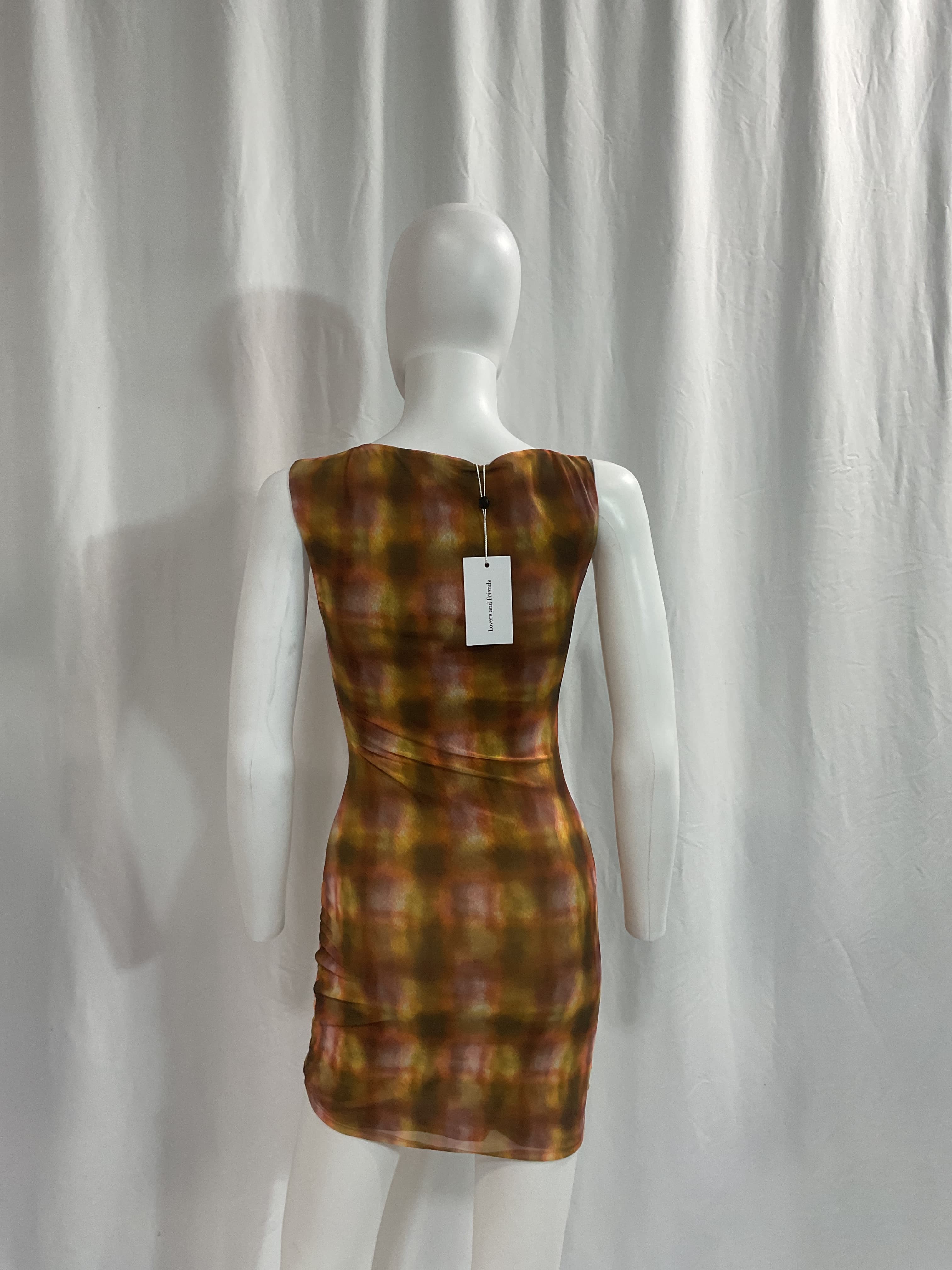 Mel Mini Dress In Brown Plaid - Image 3