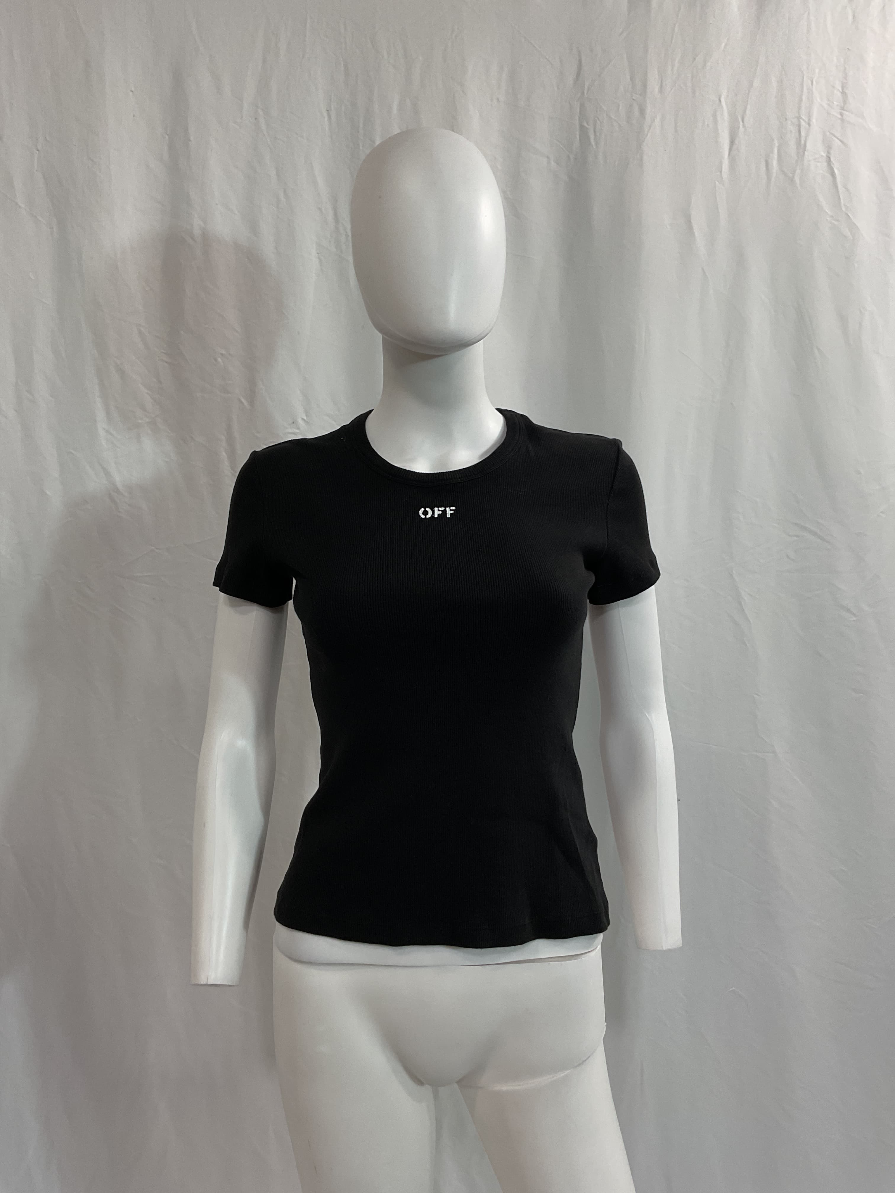 Basic Ribbed Tee In Black & White - Image 3