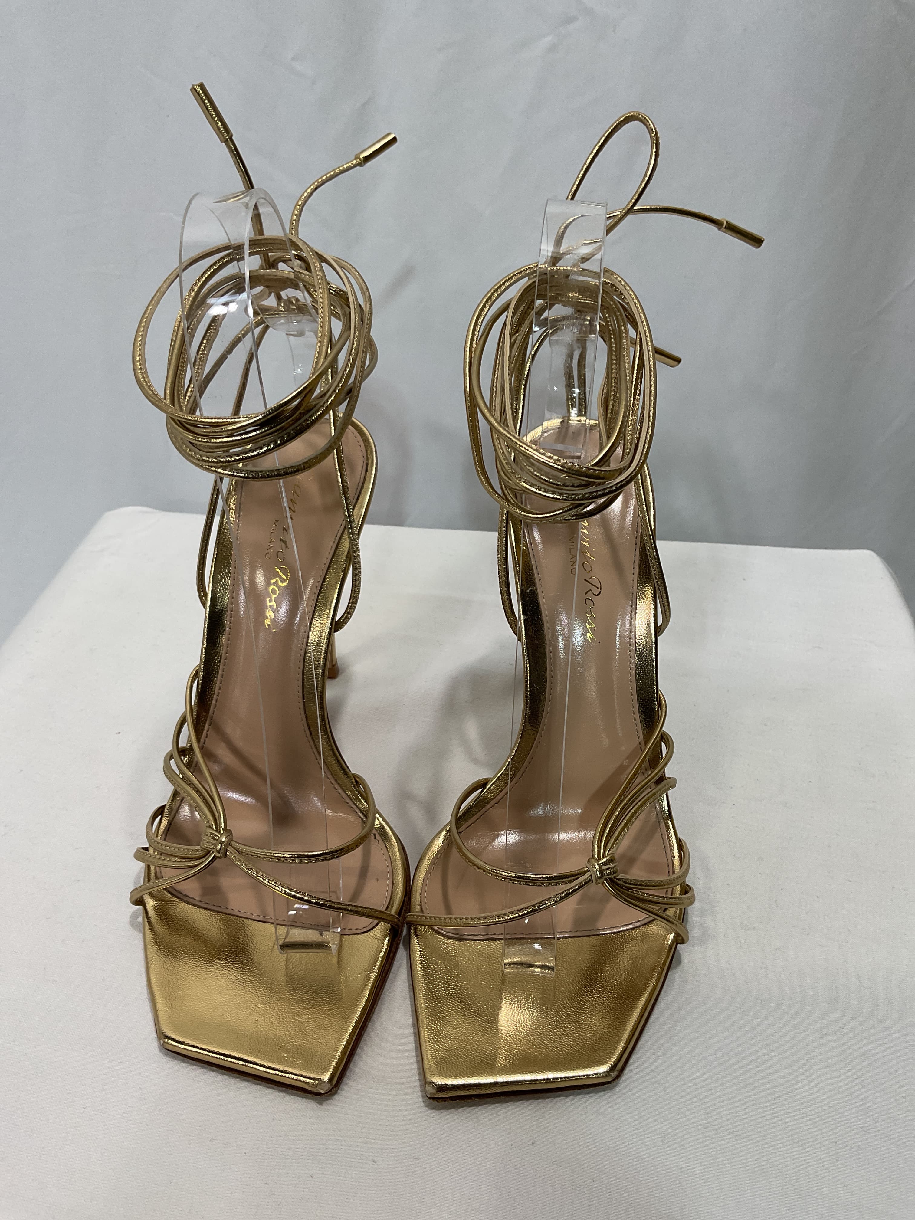 Metallic Leather Sandals - Image 4