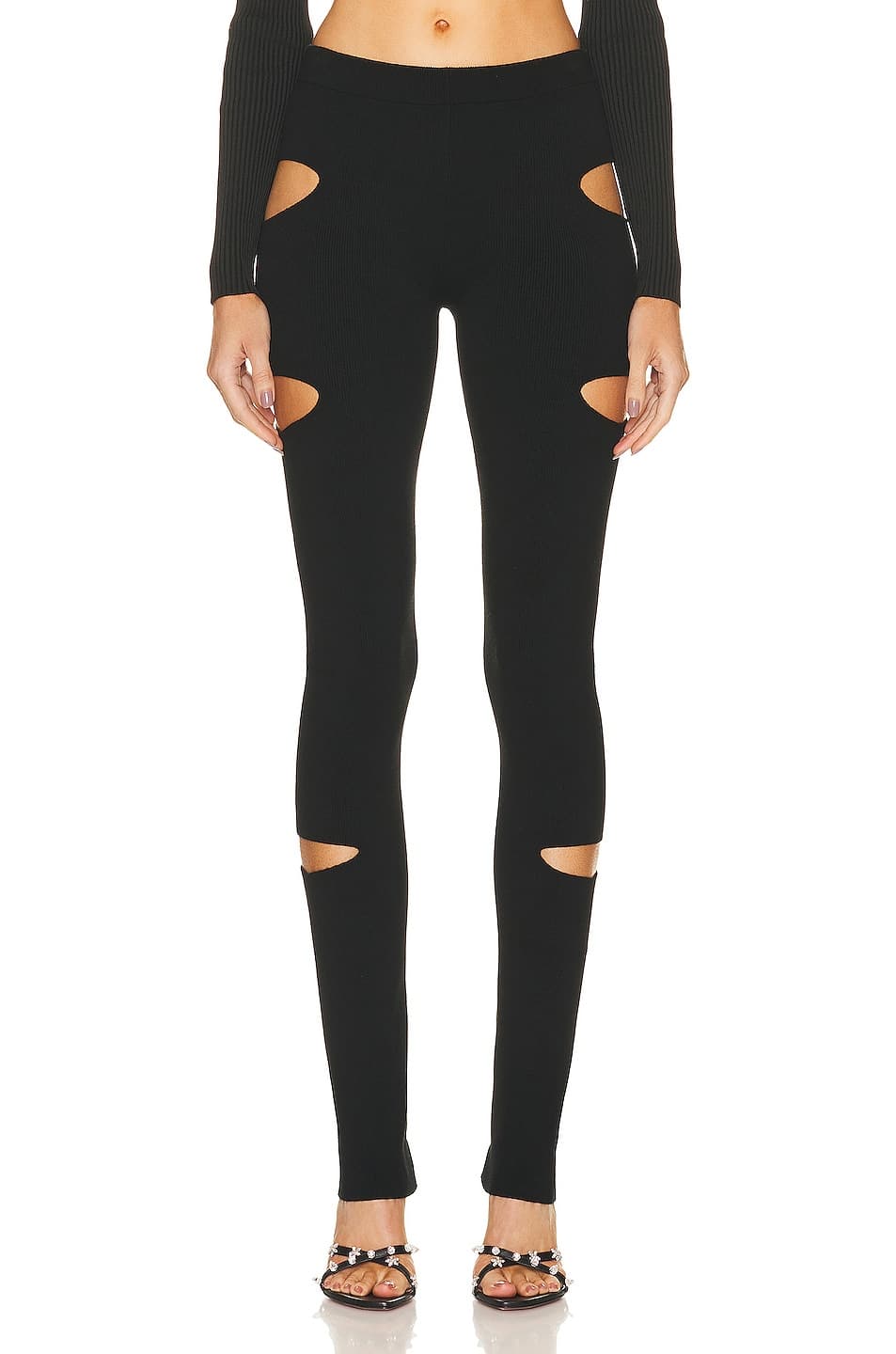 Knitted Pant In Nero - Image 1