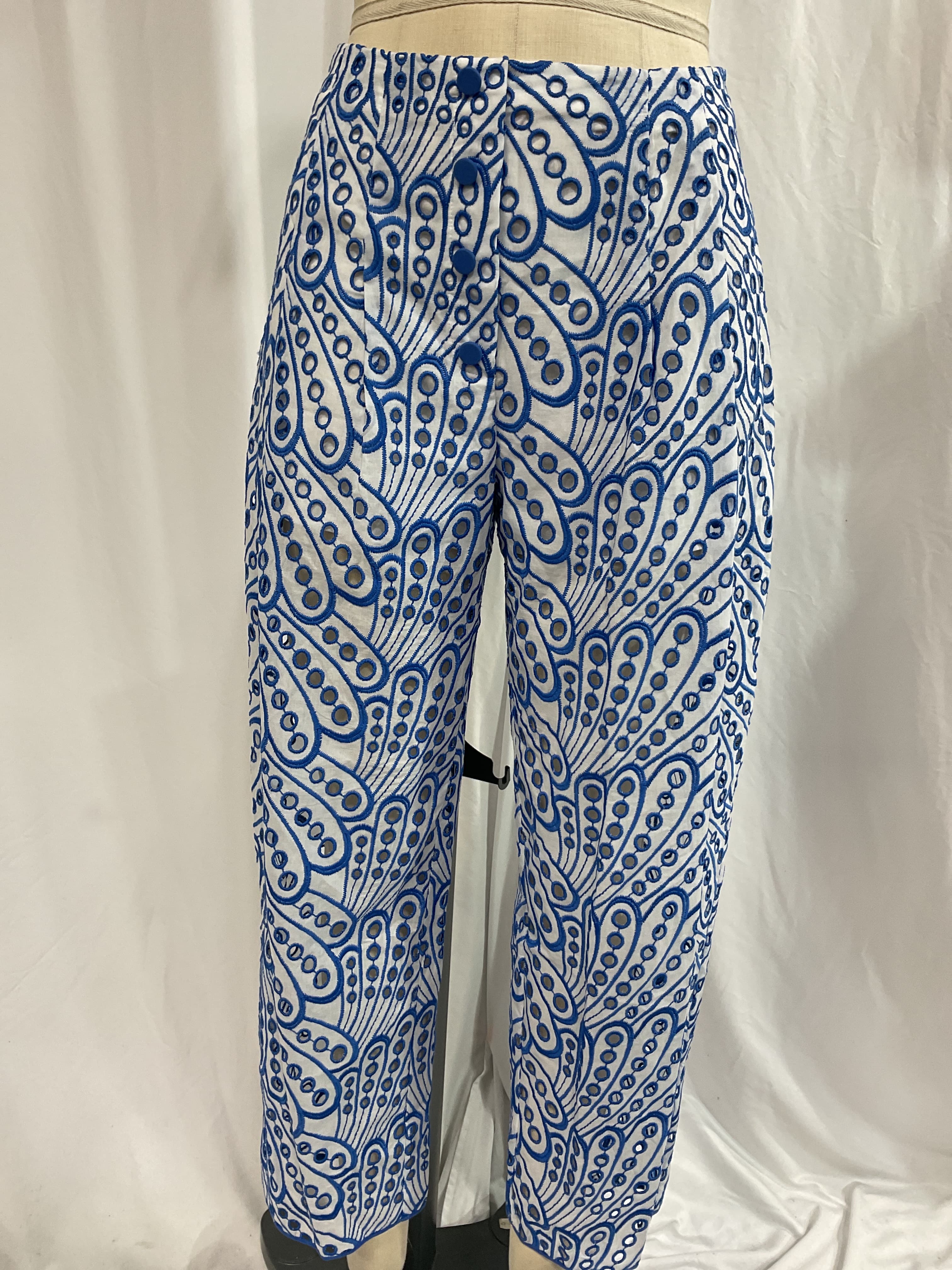 Simone Broderie Anglaise Cotton-Blend Tapered Pants - Image 2